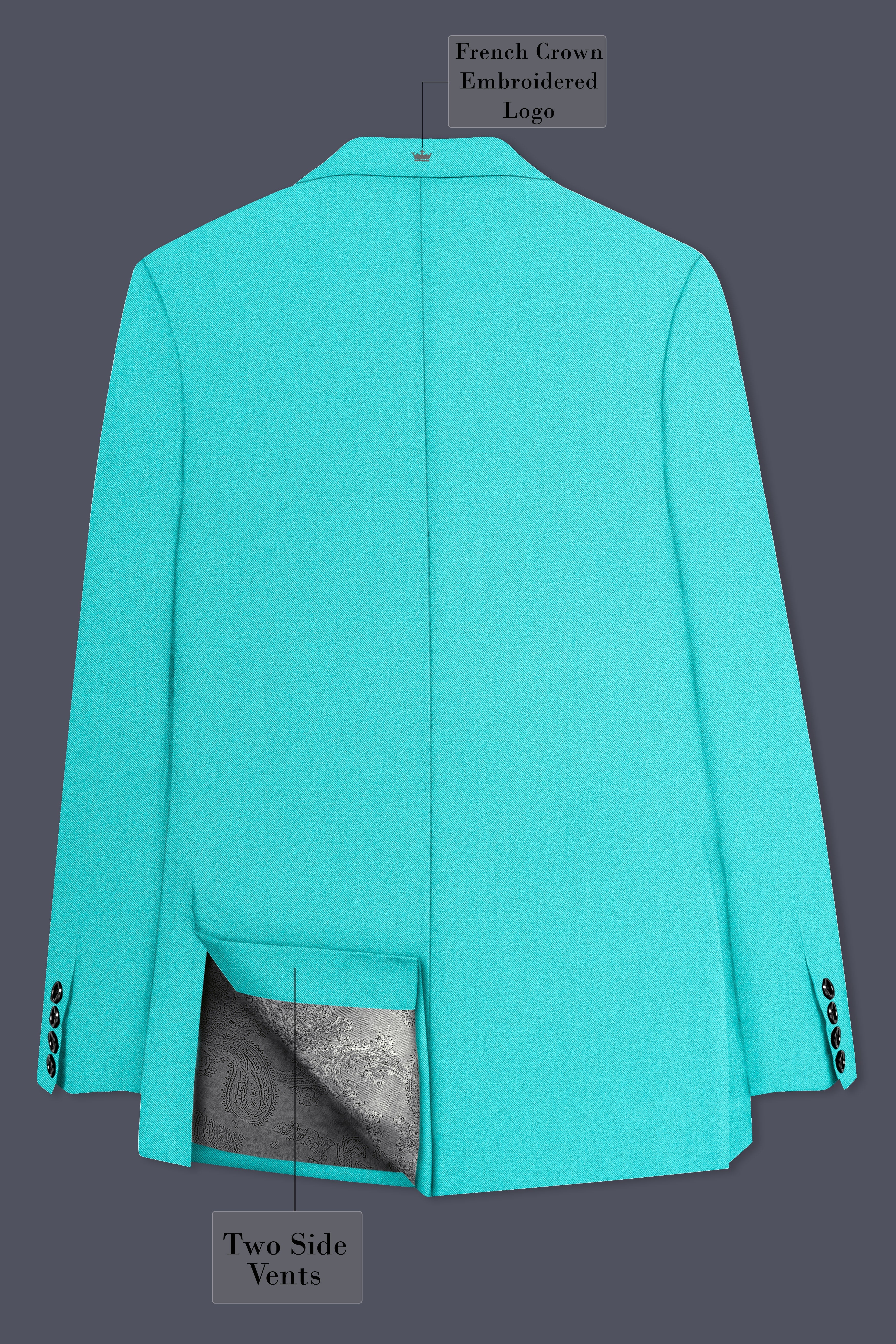 Aegir-Viking Blue Wool Rich Single Breasted Stretchable Traveler Blazer