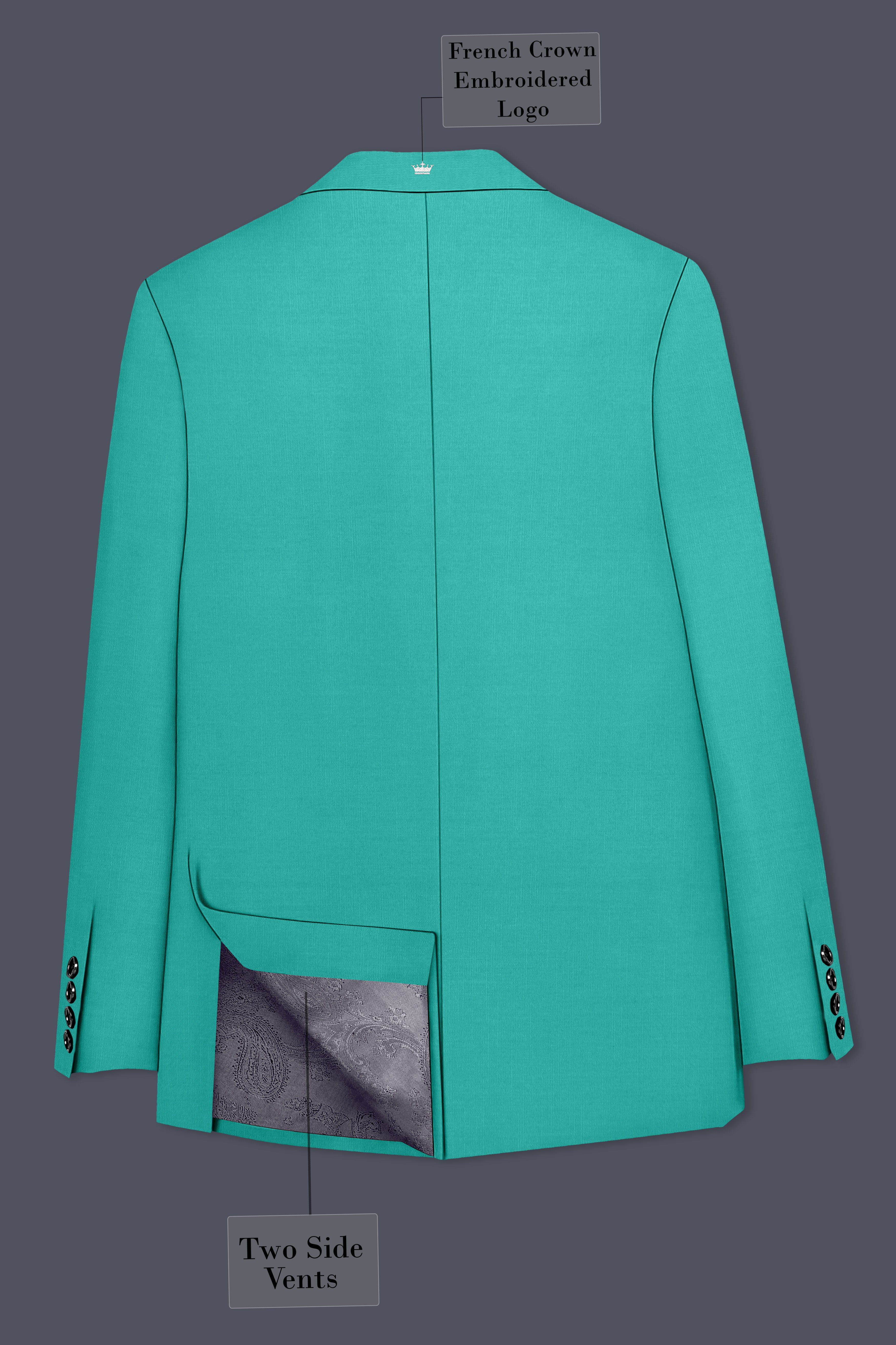 Aegir-Viking Blue Wool Rich Single Breasted Slight Stretch Blazer