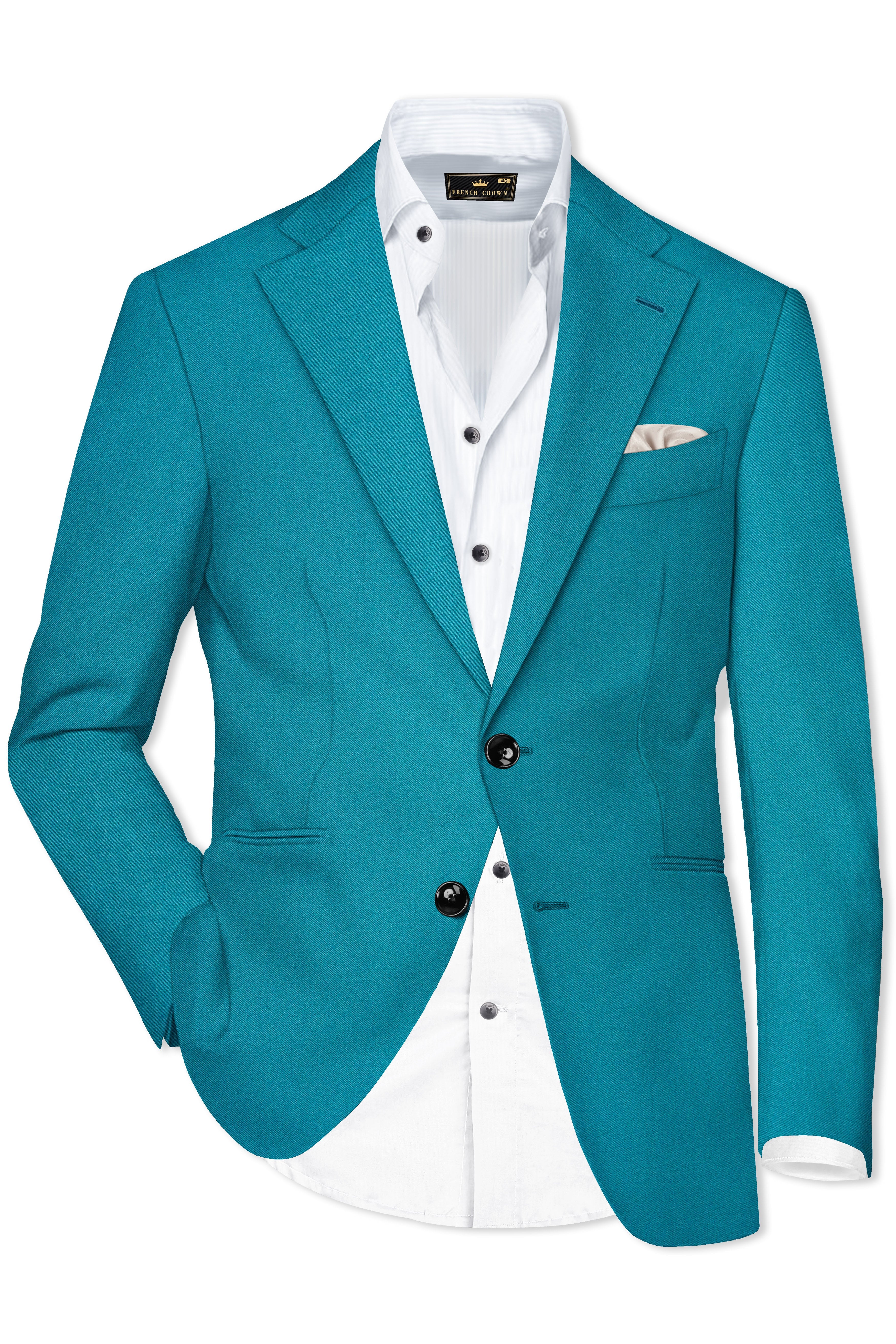 Zephir-Surfie Green Wool Rich Single Breasted Stretchable Traveler Blazer