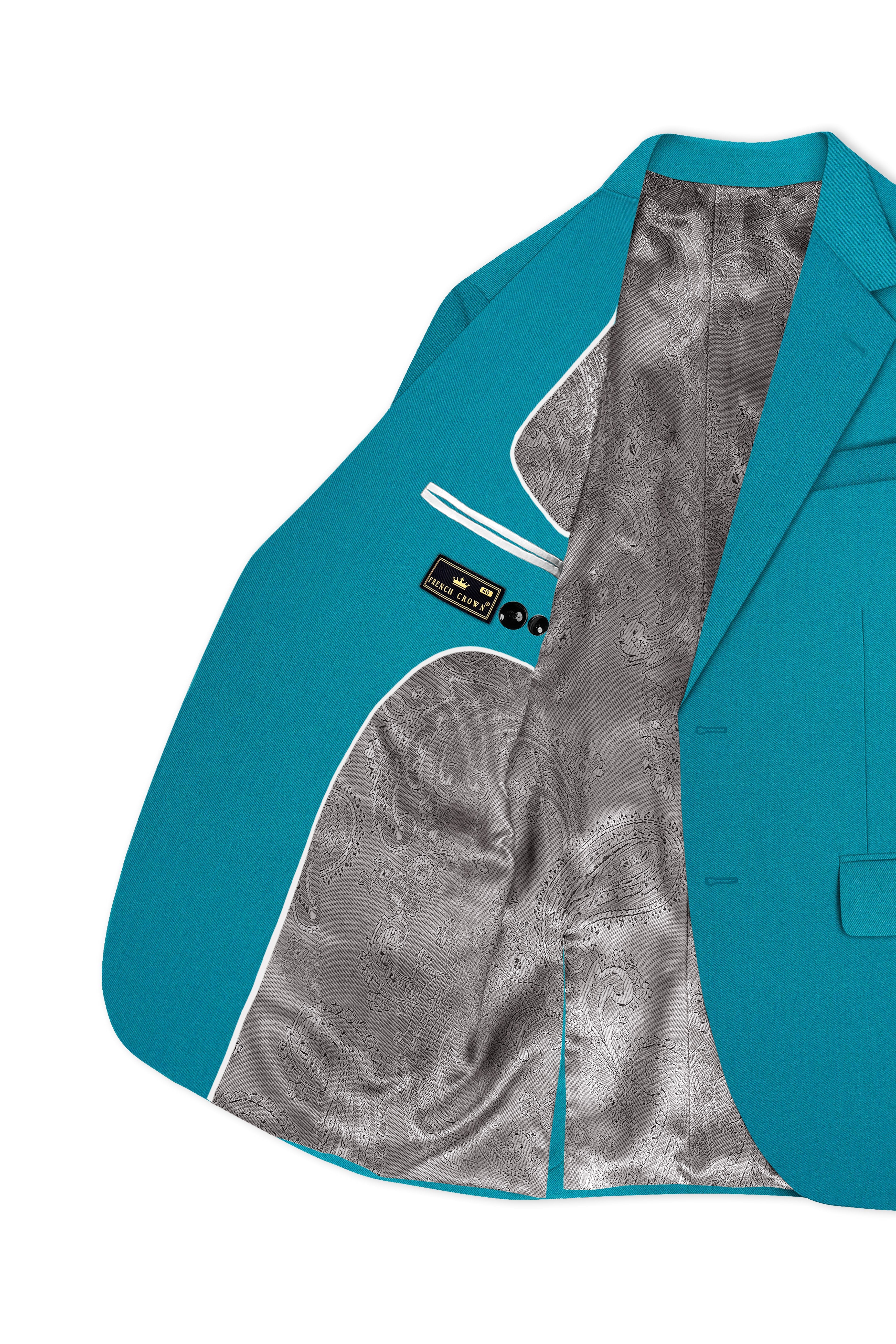 Zephir-Surfie Green Wool Rich Single Breasted Stretchable Traveler Blazer