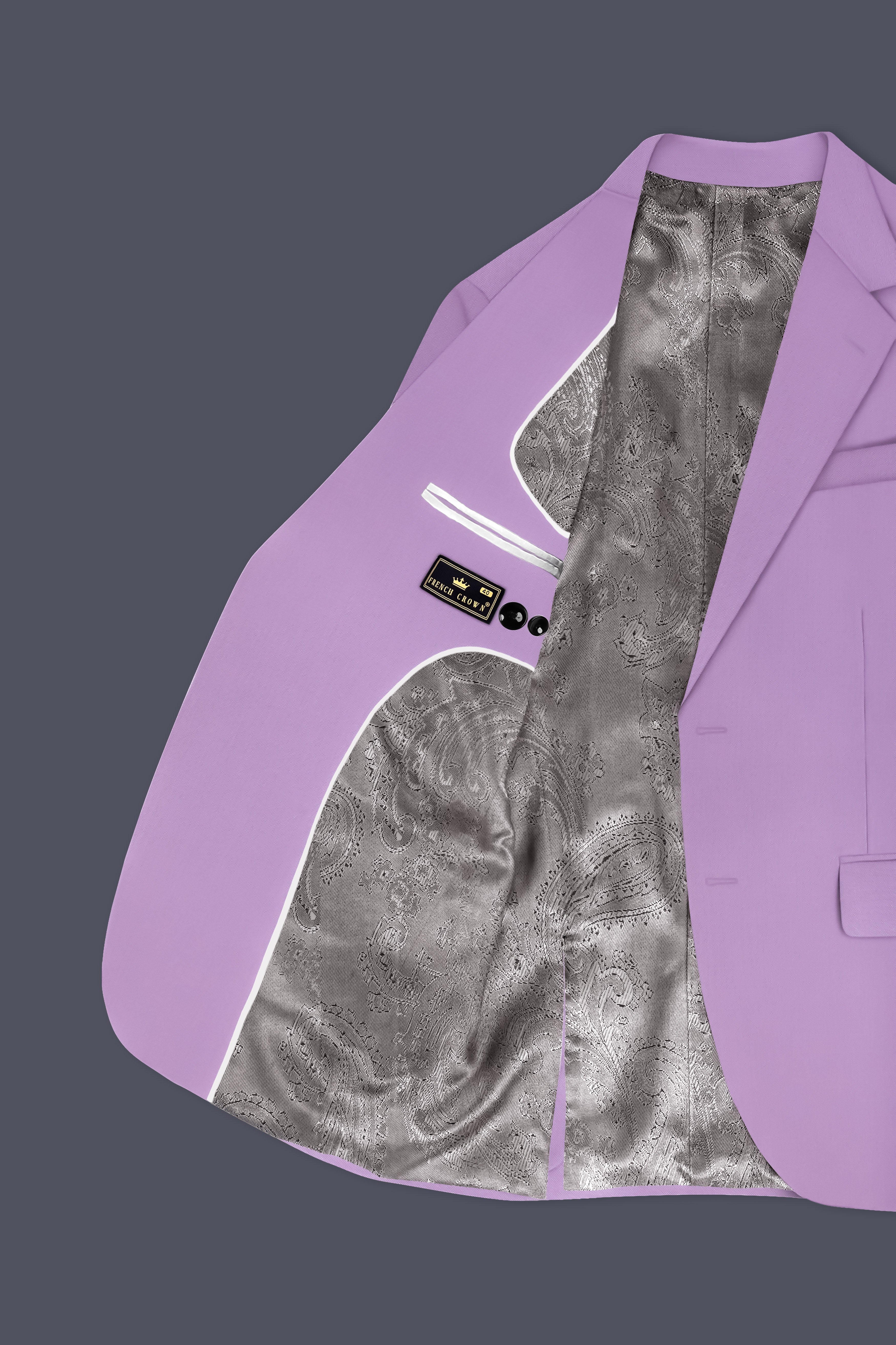 Roylen-Mountbatten Purple Wool Rich Single Breasted Stretchable Traveler Blazer