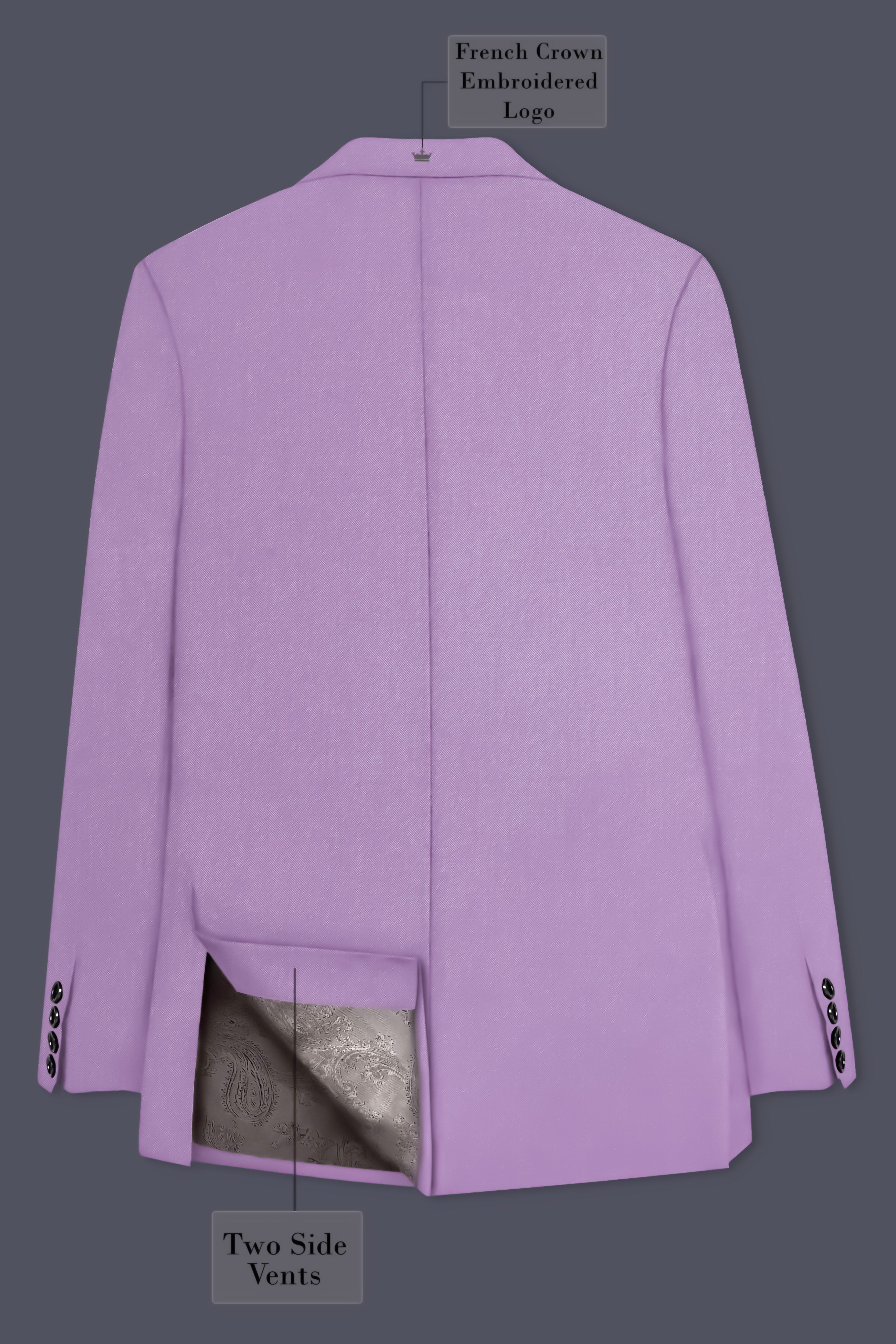 Roylen-Mountbatten Purple Wool Rich Single Breasted Stretchable Traveler Blazer