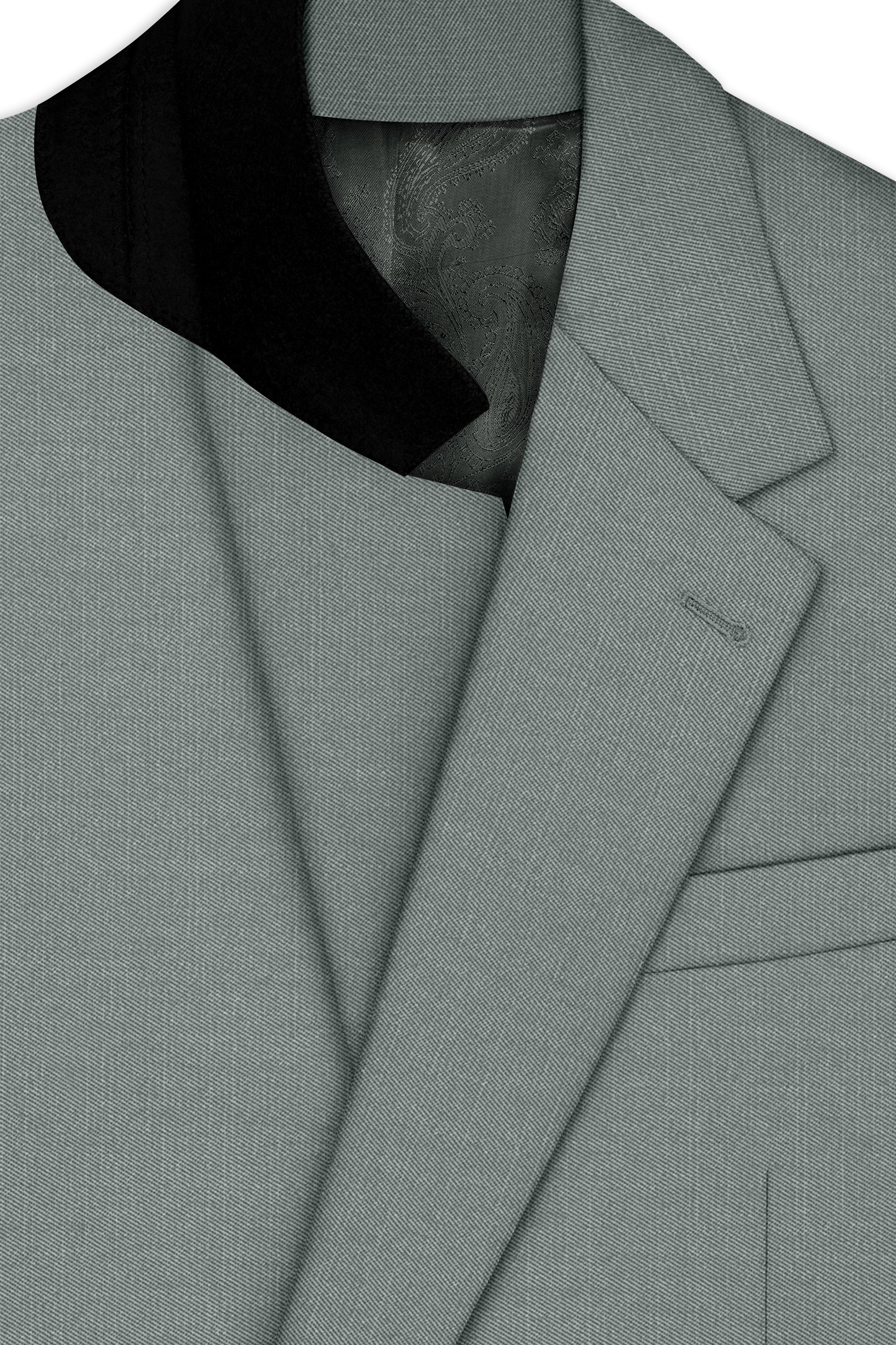 Travliam-William Gray Wool Rich Single Breasted Slight Stretch Blazer