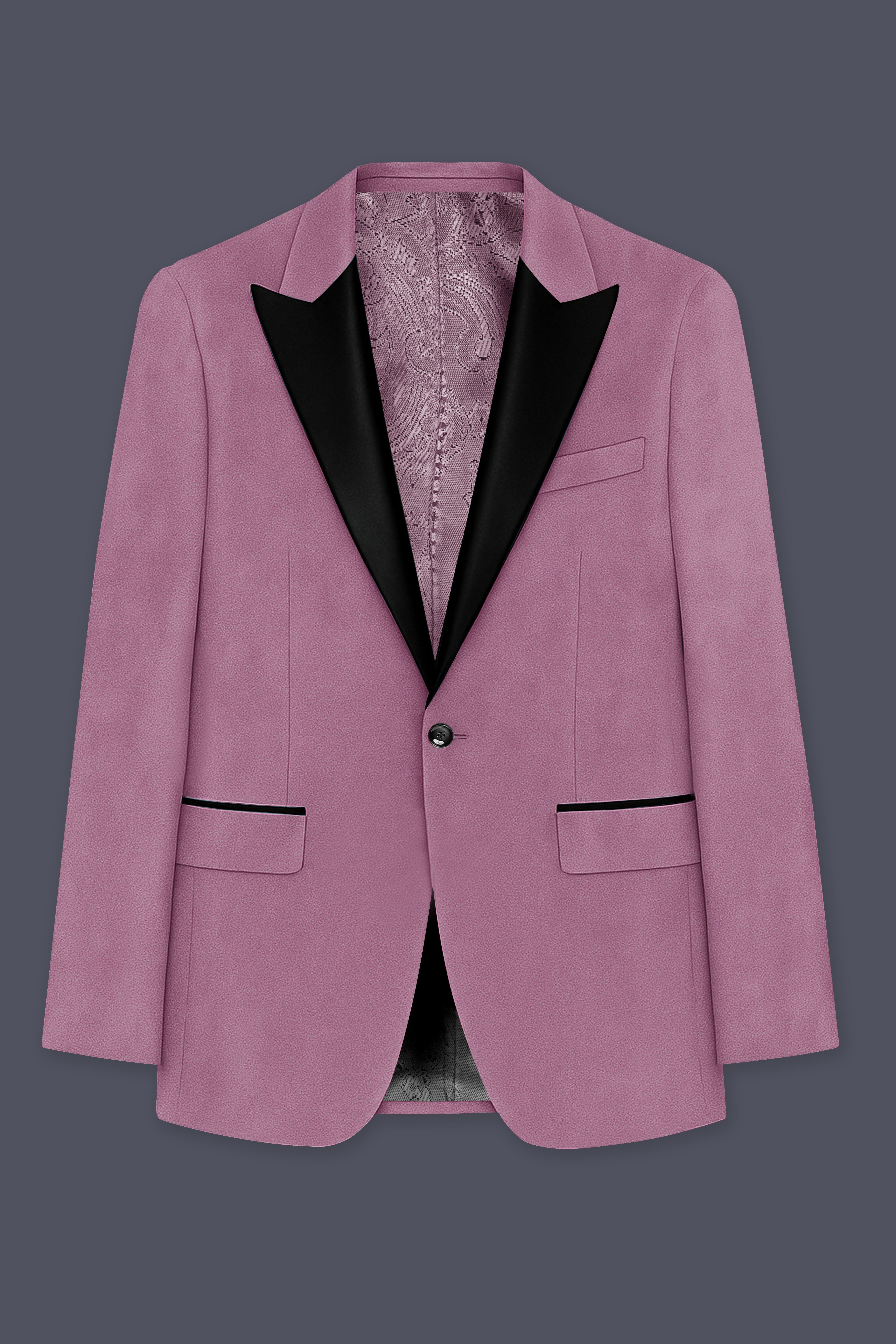Velrosa-Turkish Rose Plain-Solid Premium Velvet Tuxedo-Blazer for Men.