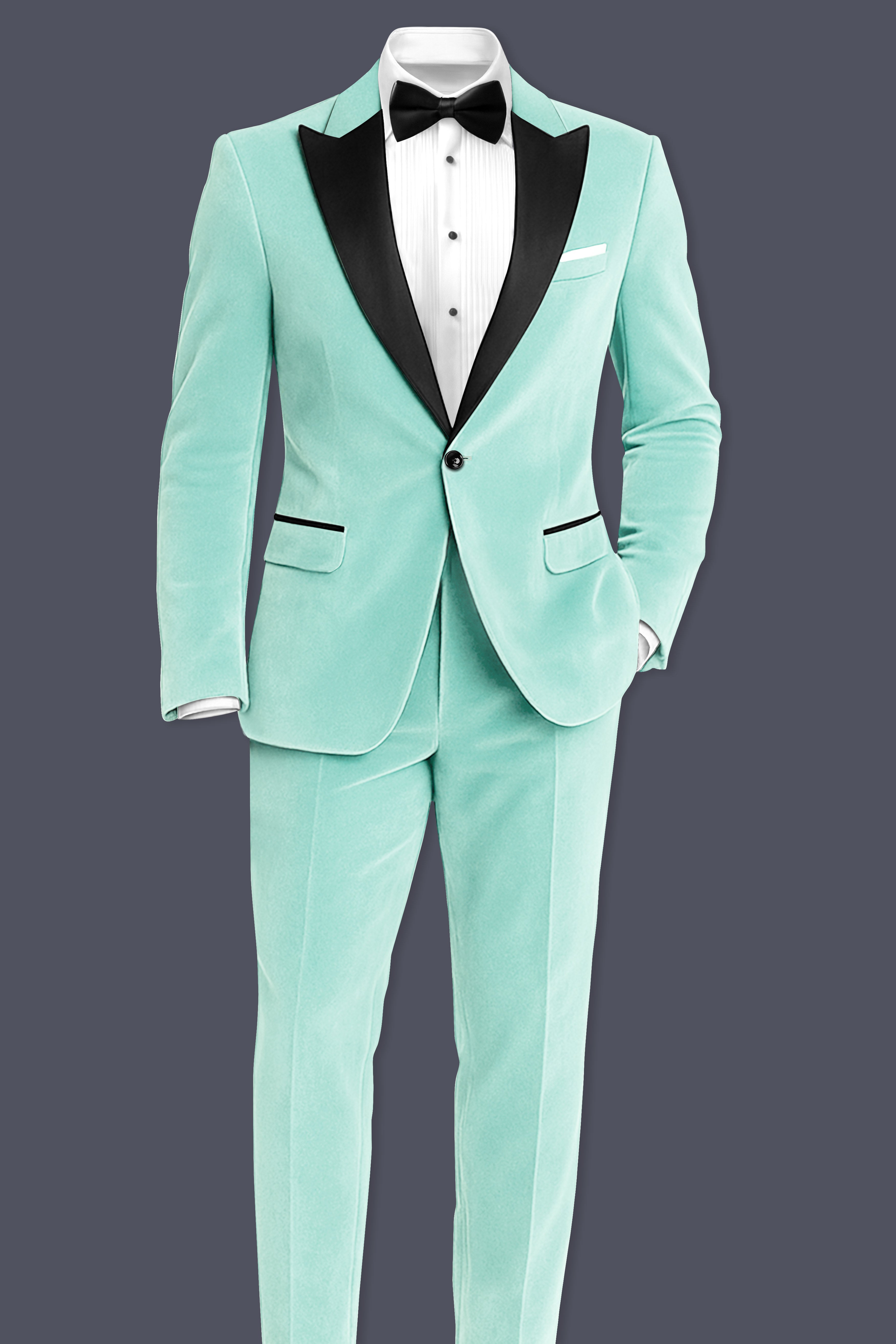 Verdalis-Cruise Green Velvet Peak Lapel Tuxedo Blazer