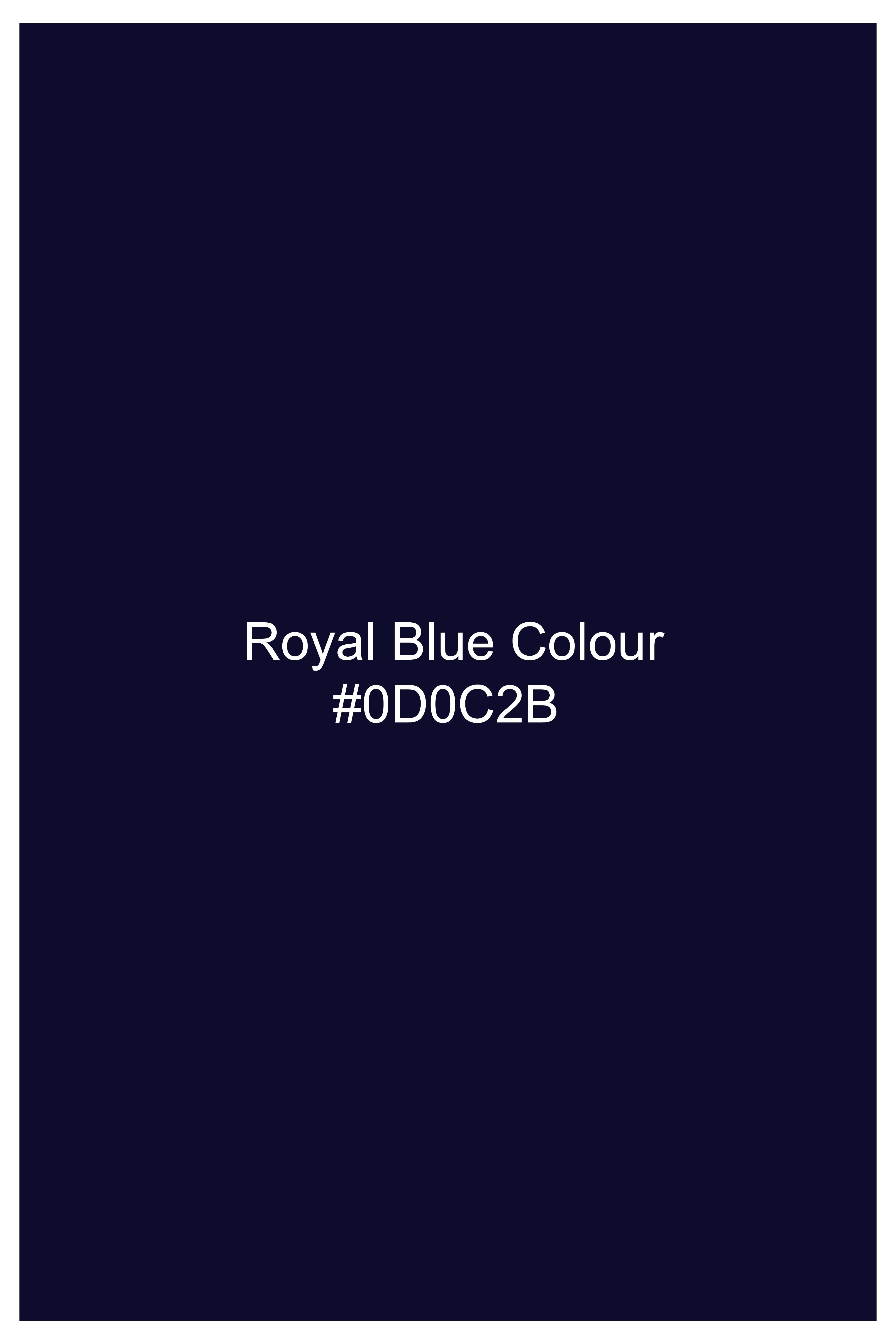 Azurion-Royal Blue Velvet Peak Lapel Tuxedo Blazer