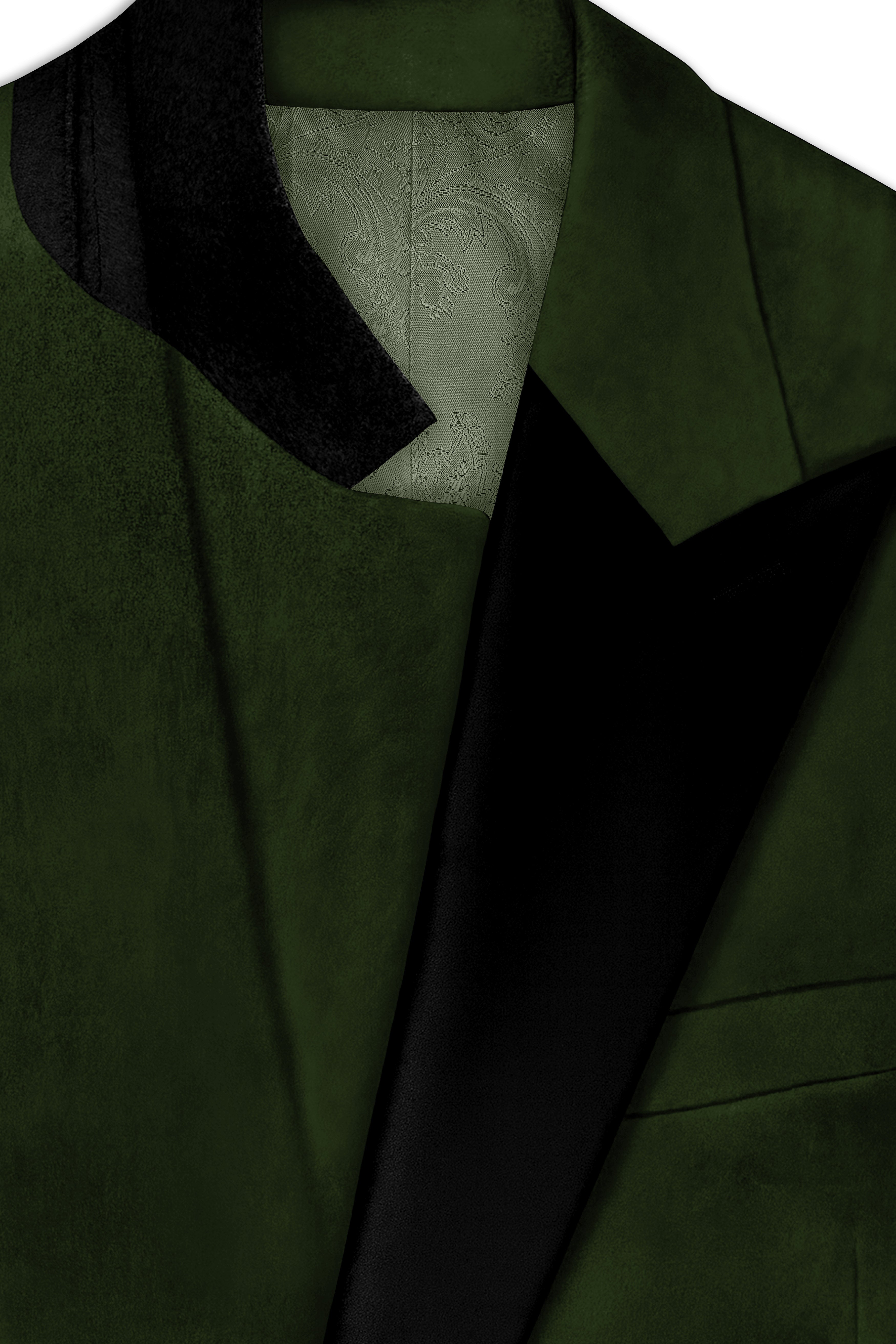 Velcadia-Acadia Green Velvet Peak Lapel Tuxedo Blazer