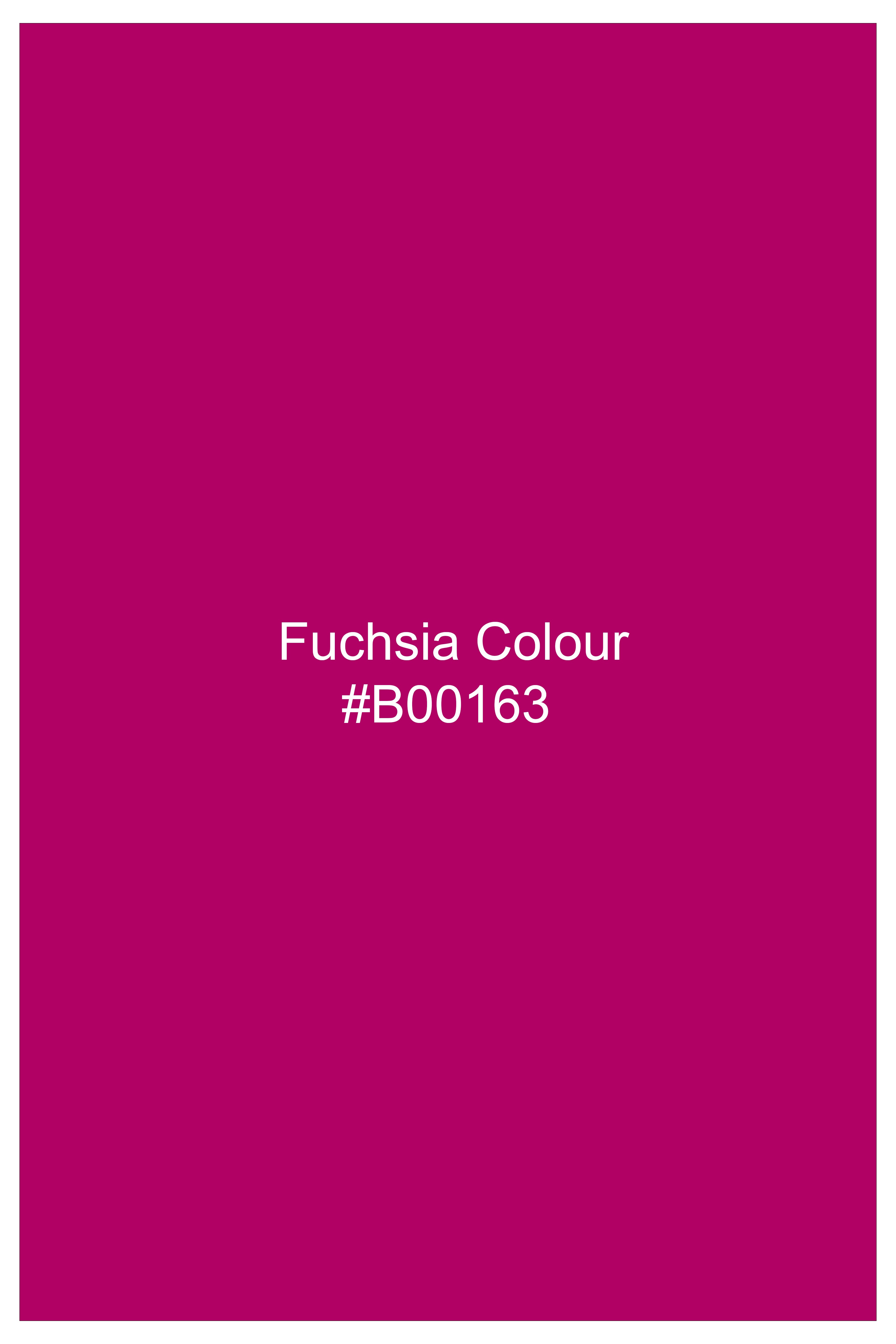 Rosivell-Fuchsia Pink Velvet Peak Lapel Tuxedo Blazer