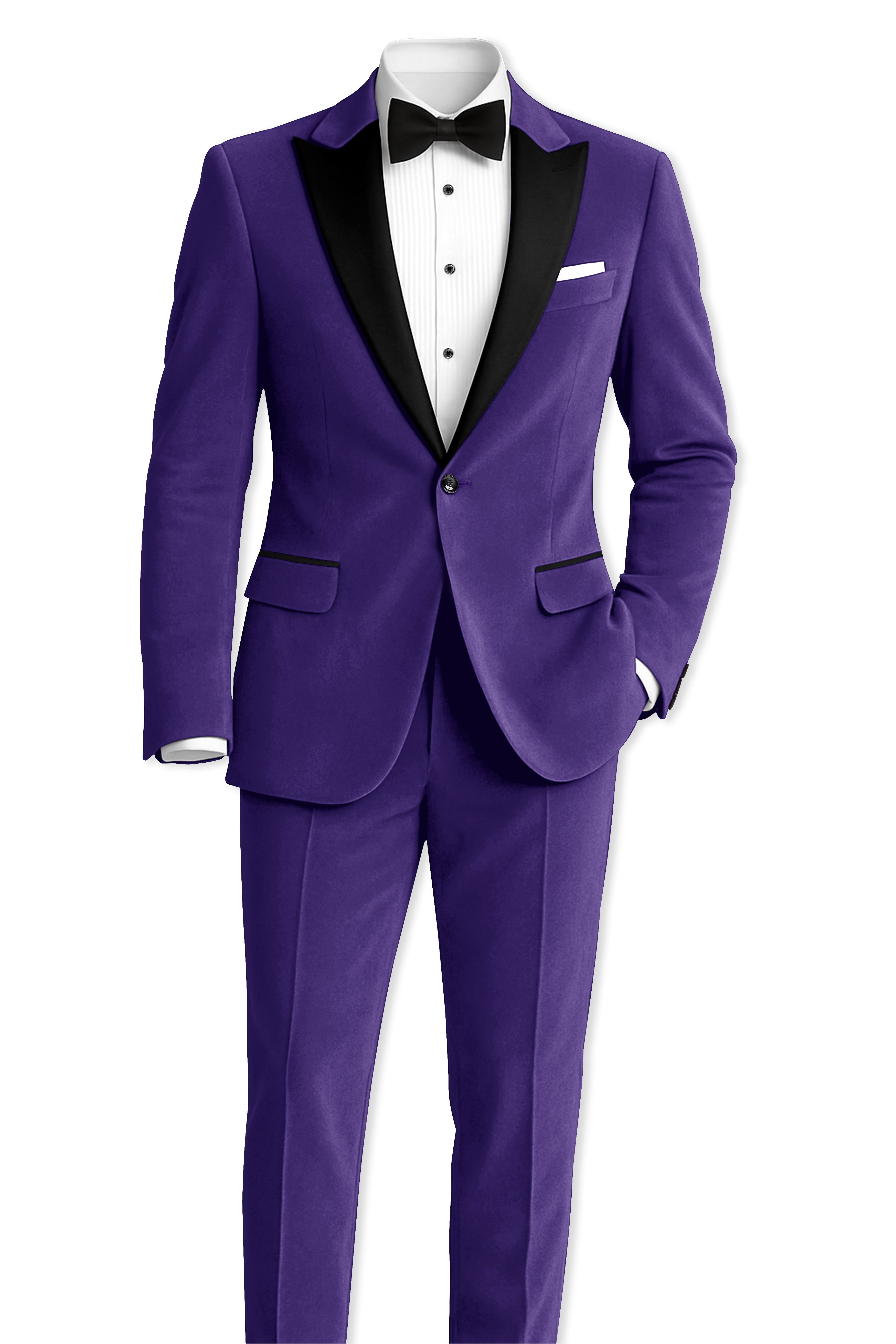 Velaris-Jacarta Purple Velvet Peak Lapel Tuxedo Blazer