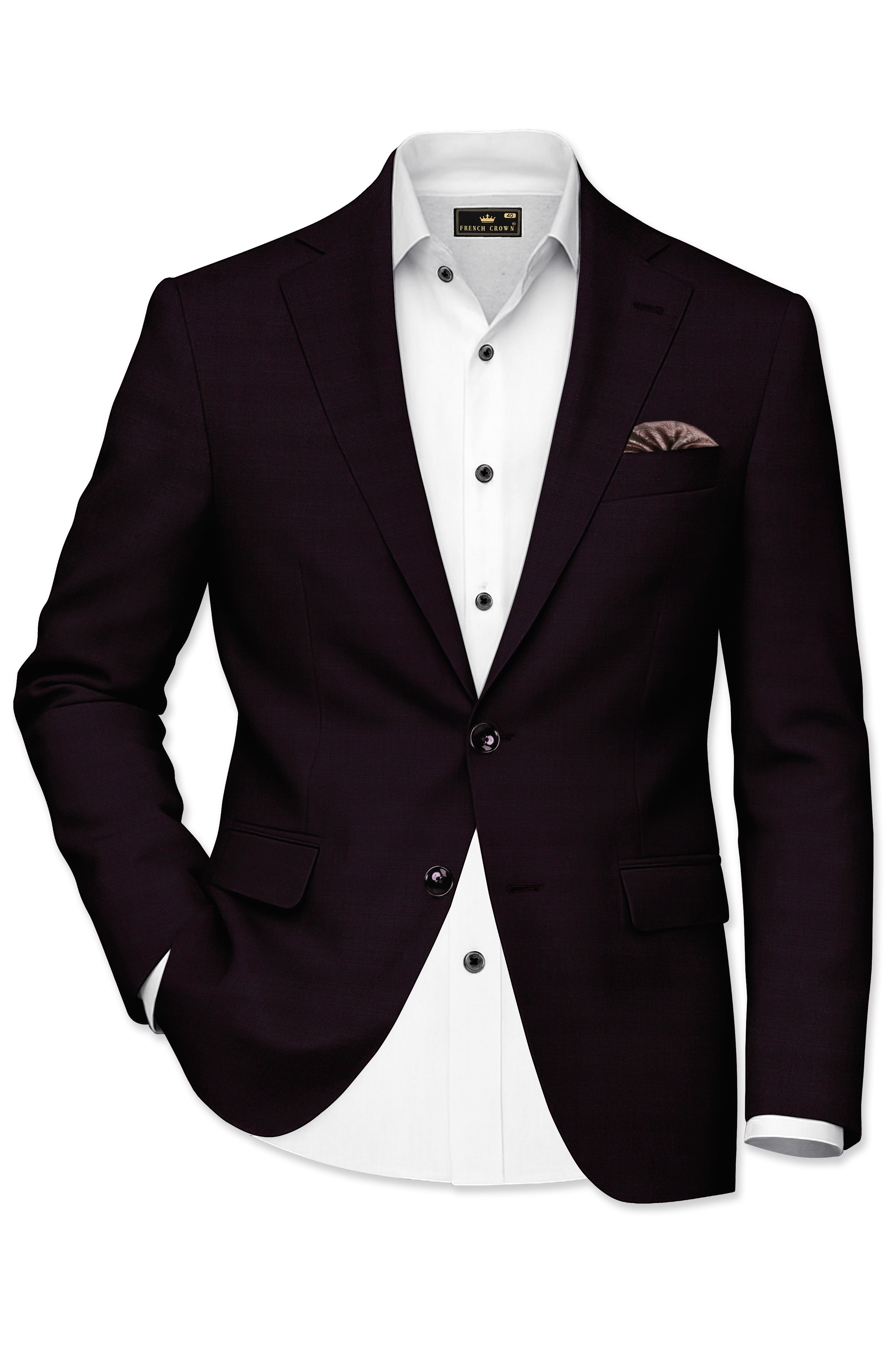 Noctivra-Cinder Black Wool Rich Single Breasted Blazer
