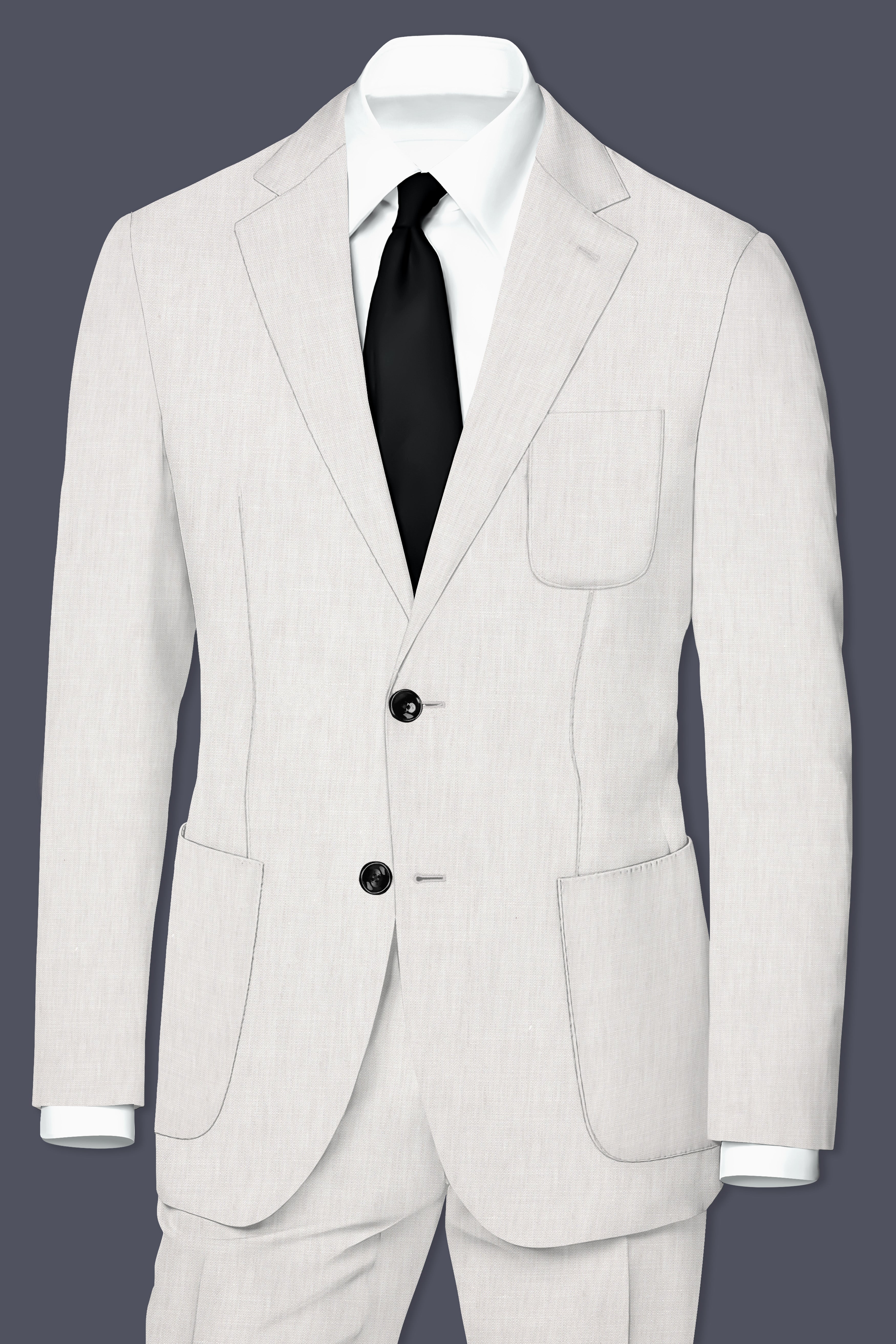 Ivovira-Amour Cream Premium Cotton Single Breasted Sports Blazer