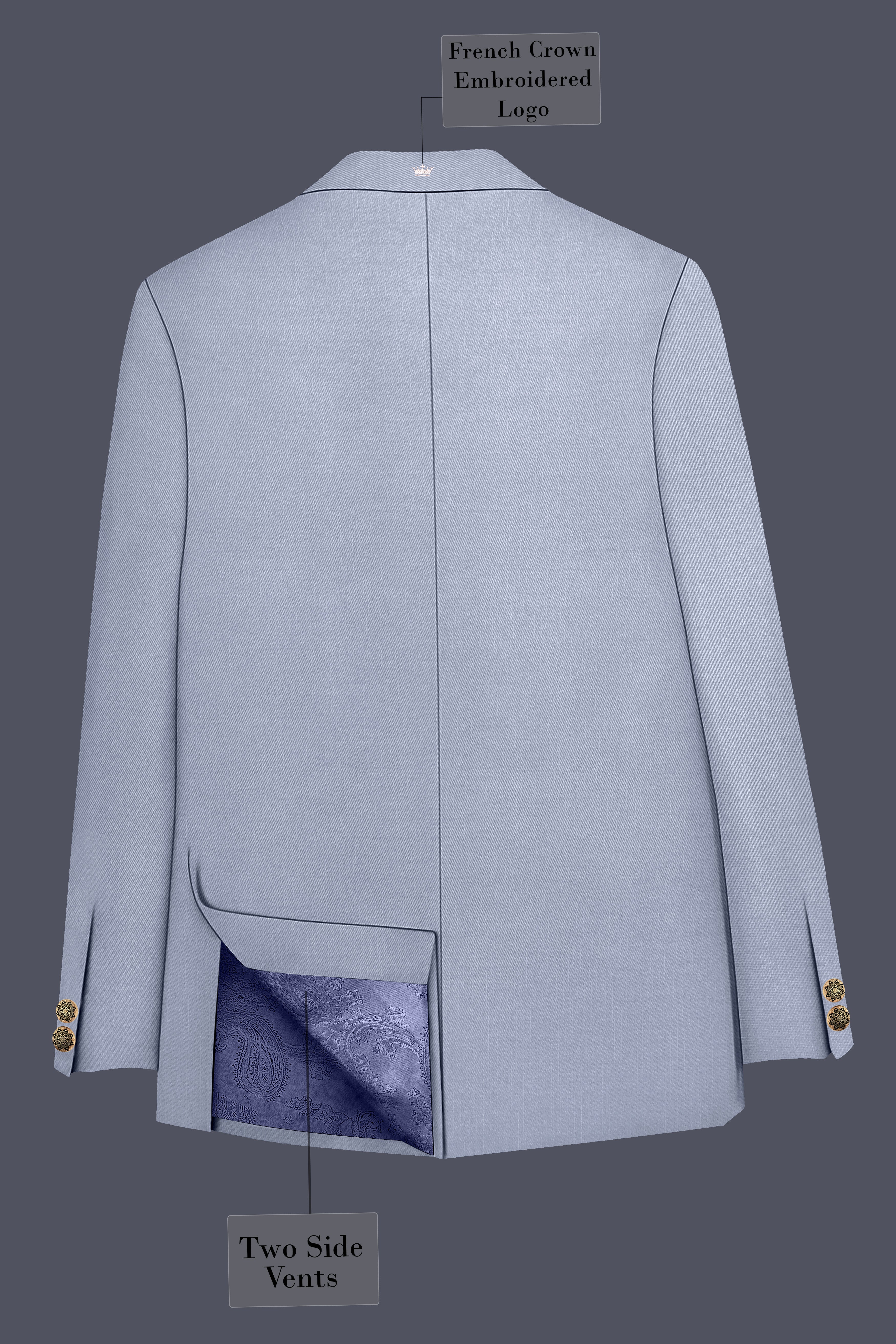 Mistivell-Mountain Mist Gray Wool Rich Bandhgala Stretchable traveler Blazer