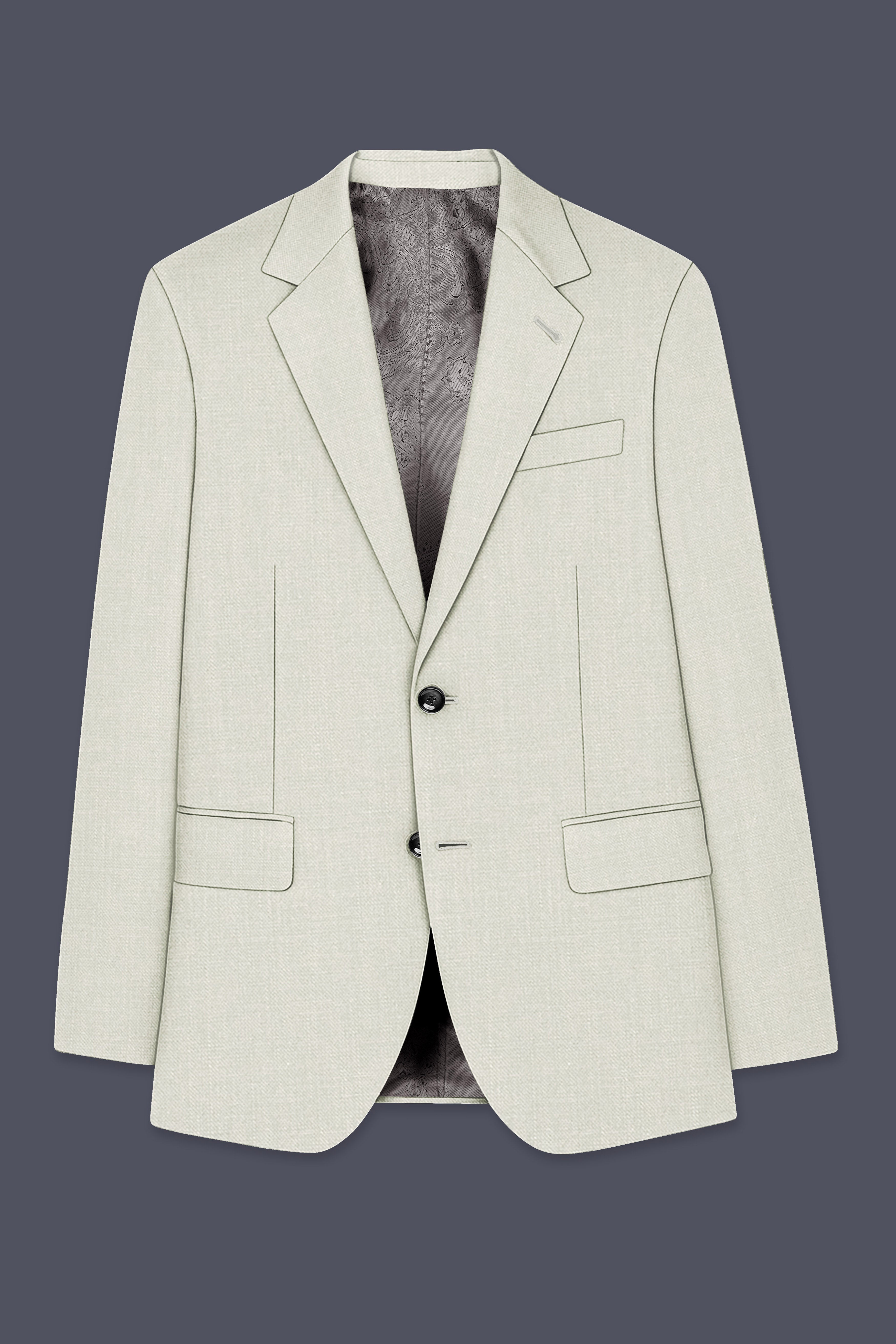 Viridale-Periglacial Green Luxurious Linen Single Breasted Stretchable traveler Blazer