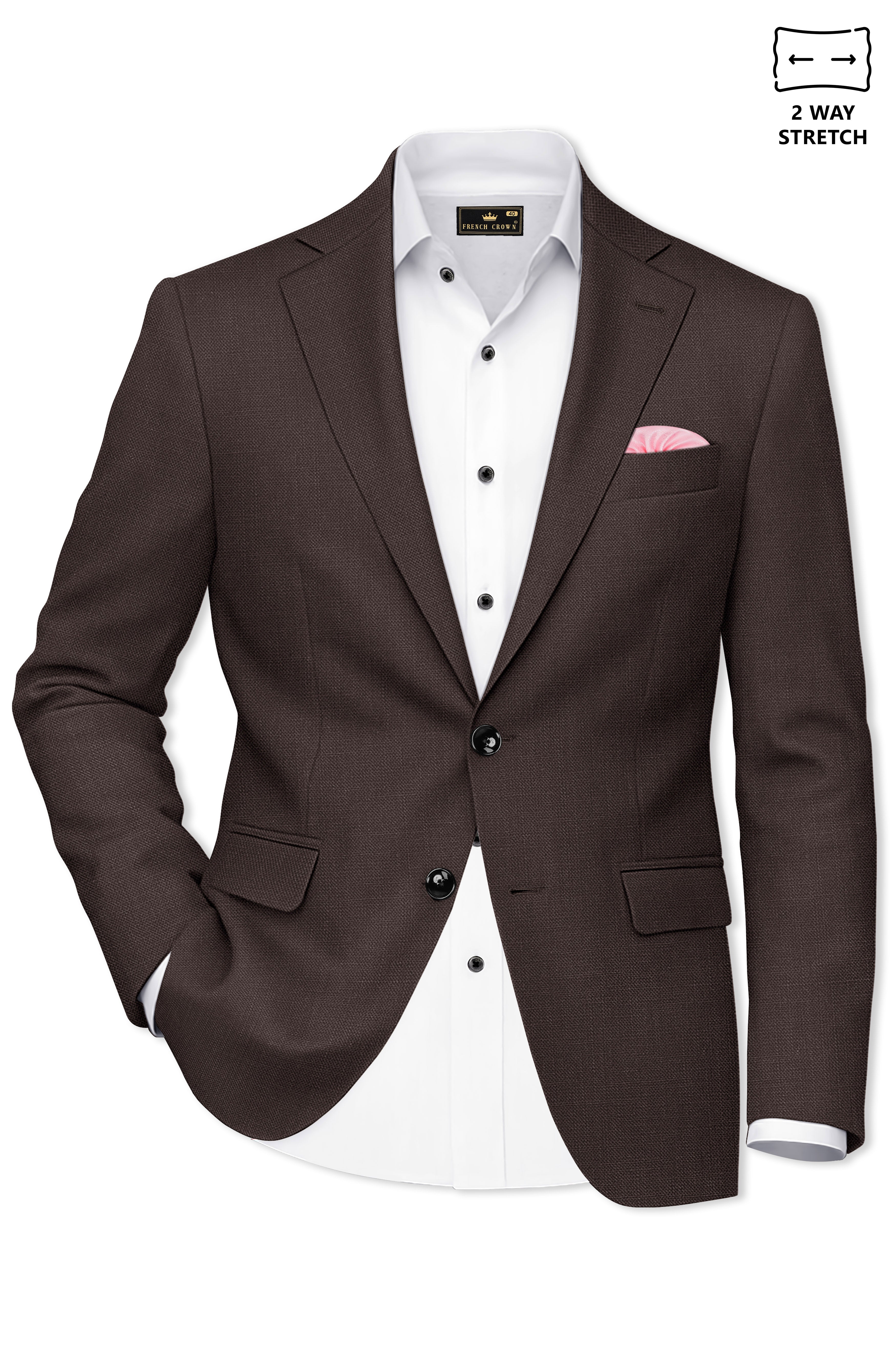Terrivo-Zeus Brown Luxurious Linen Single Breasted Stretchable traveler Blazer