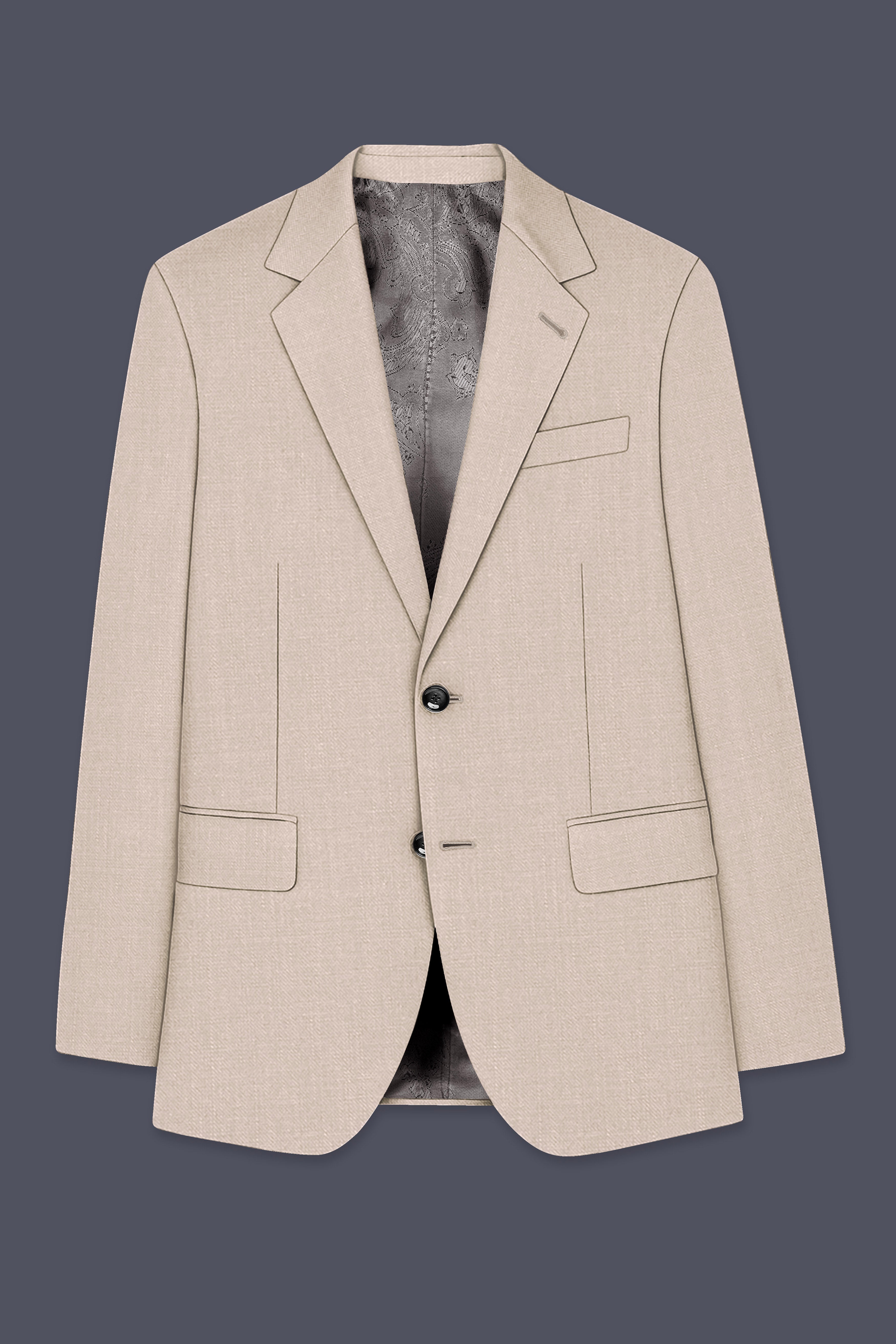 Brunoro-Wafer Brown Luxurious Linen Single Breasted Stretchable traveler Blazer