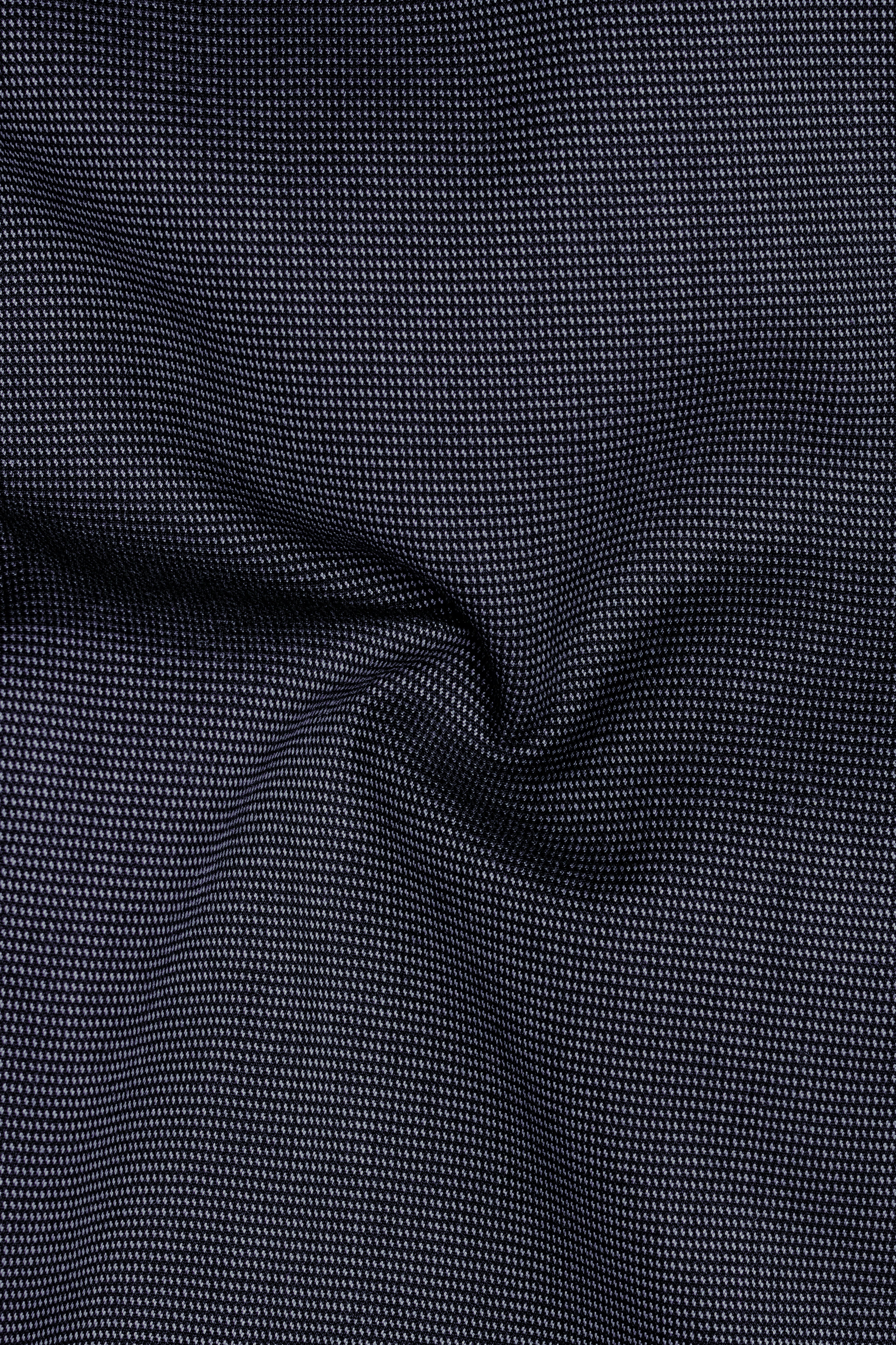 Volrano-Vulcan Blue Textured Premium Cotton Bandhgala Blazer