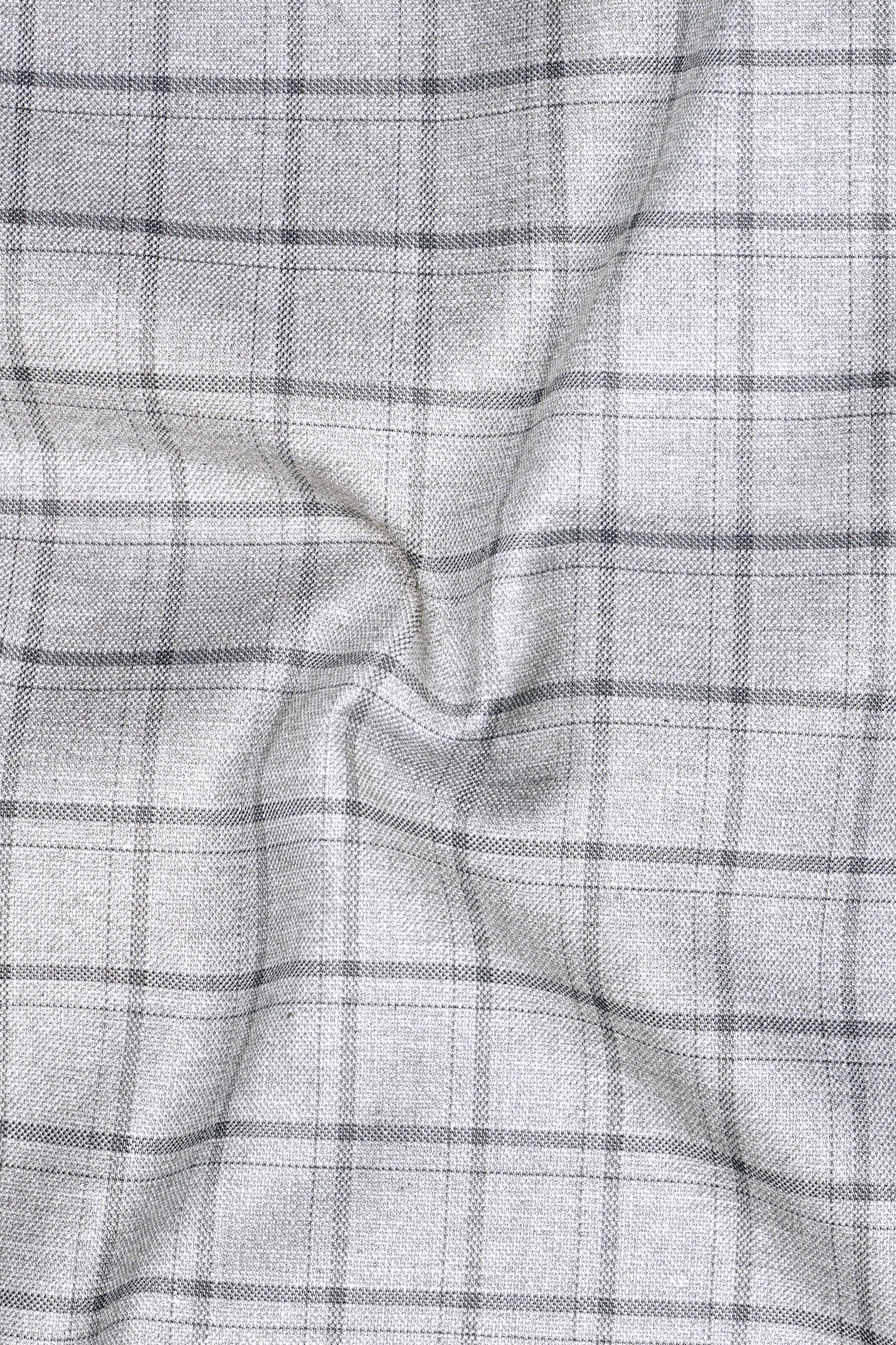 Cinerro-Mercury Gray Plaid Wool Rich Single Breasted Blazer