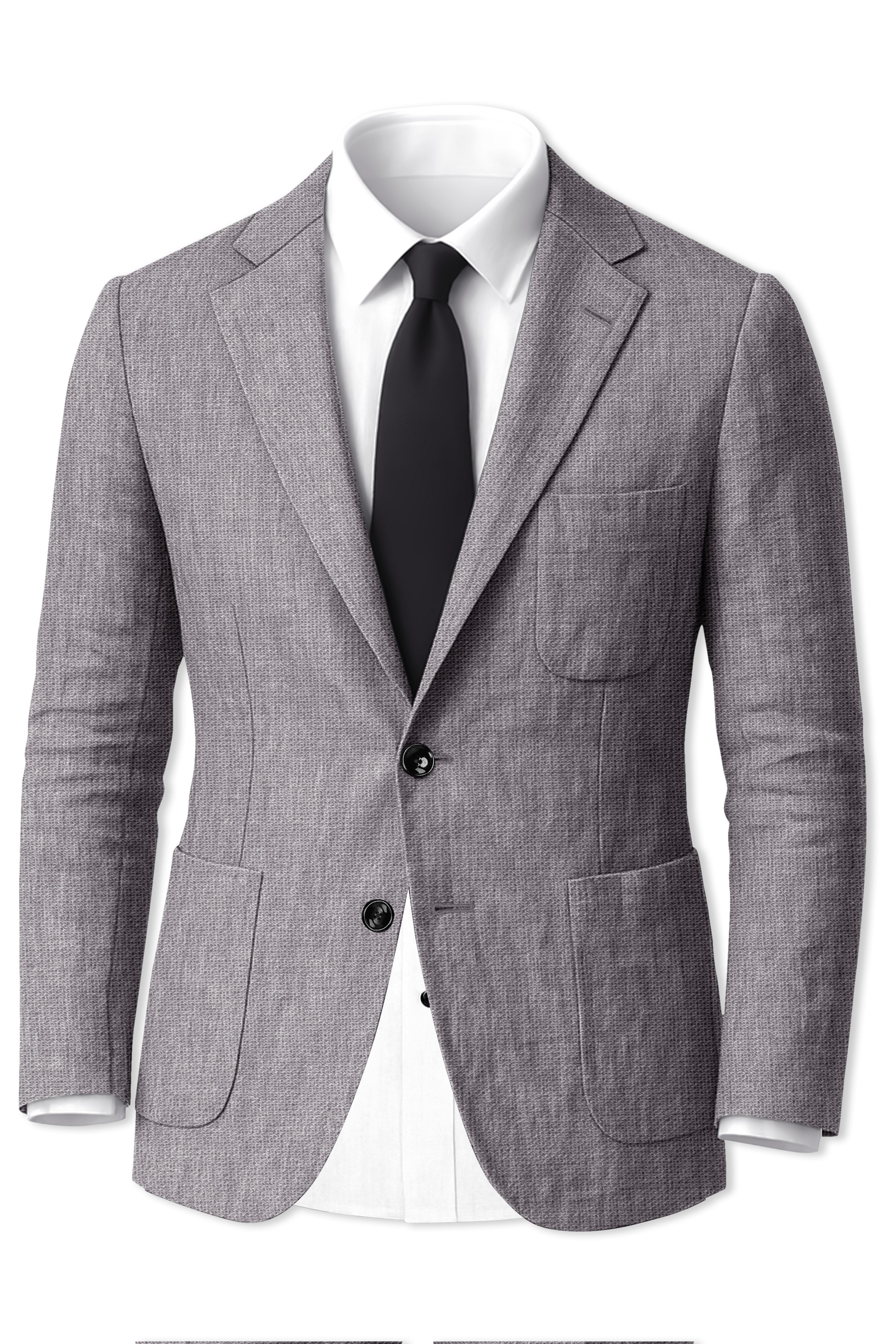 Cinerro-Monsoon Gray Luxurious Linen Single Breasted Sports Blazer