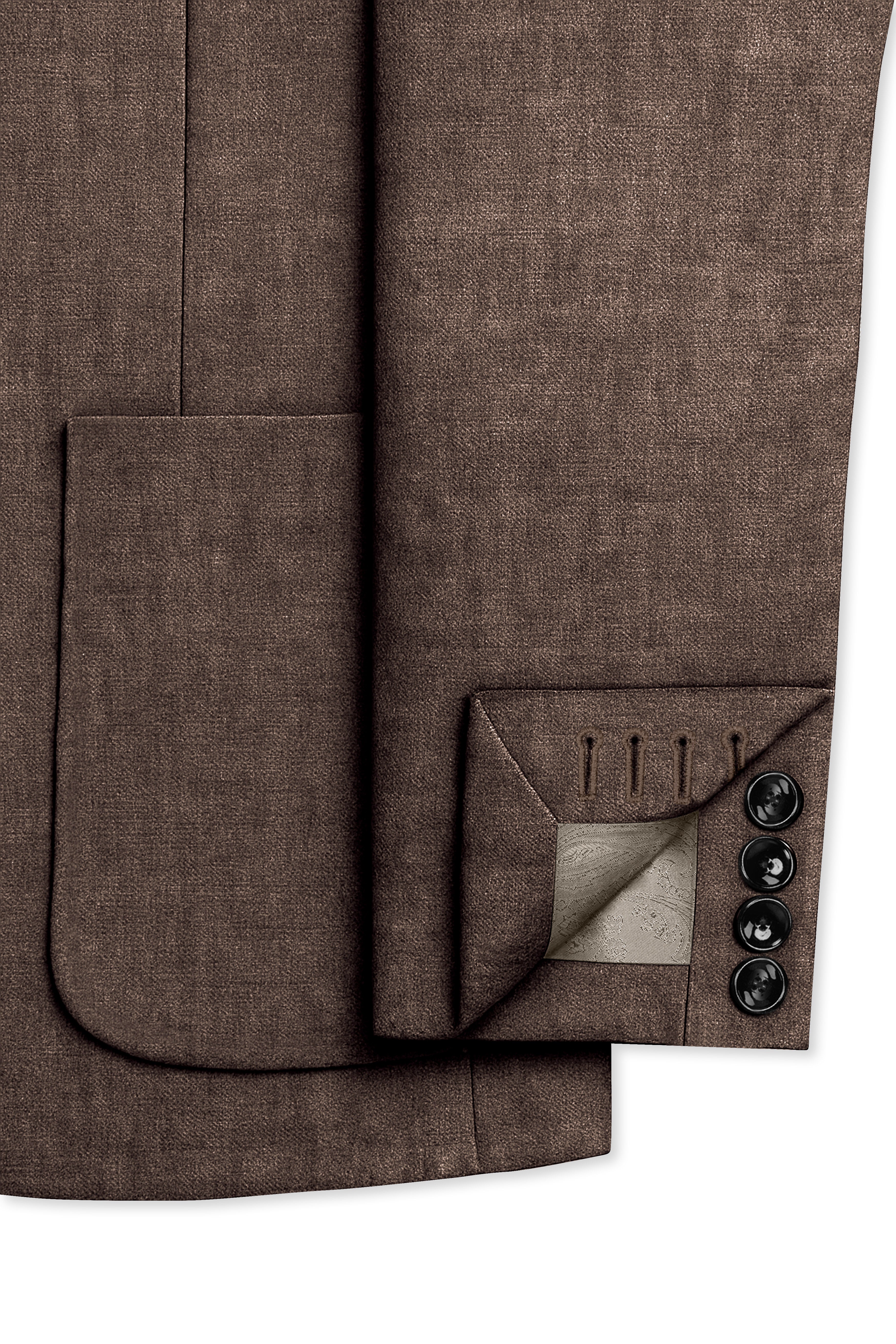 Velbrun-Kabul Brown Luxurious Linen Single Breasted Sports Blazer