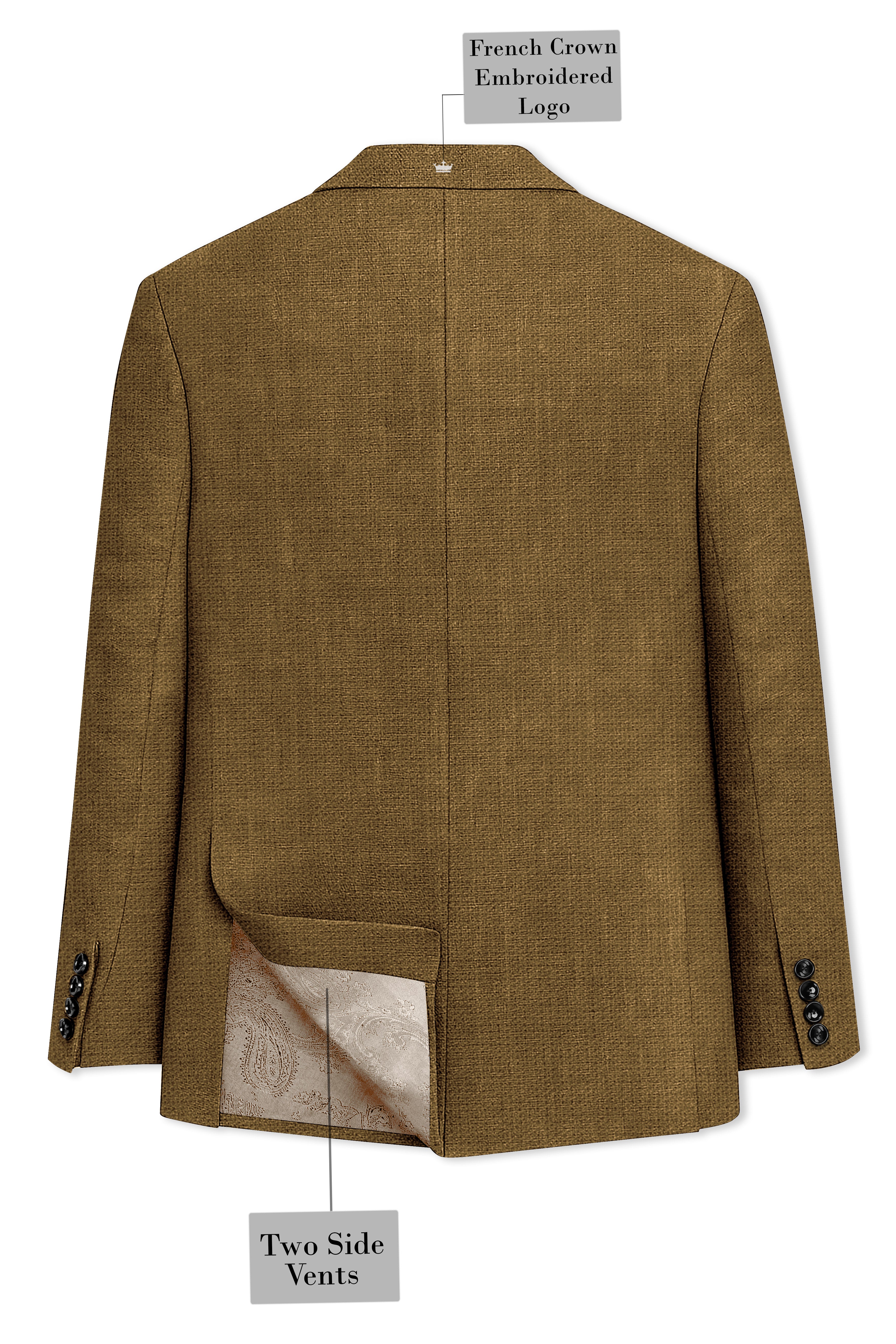 Brunoro-Shadow Brown Luxurious Linen Single Breasted Sports Blazer