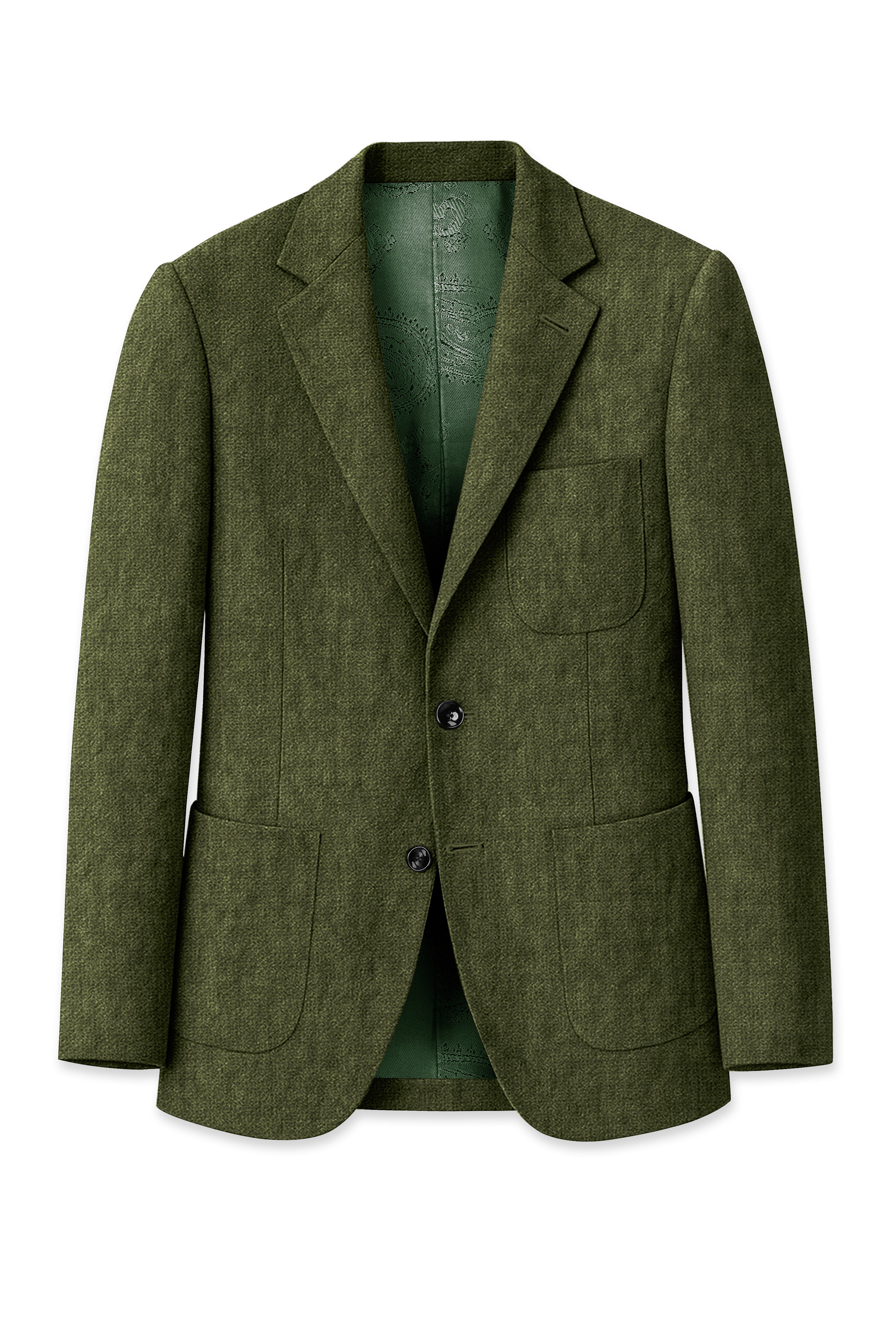 Gravino-Rifle Green Luxurious Linen Single Breasted Sports Blazer