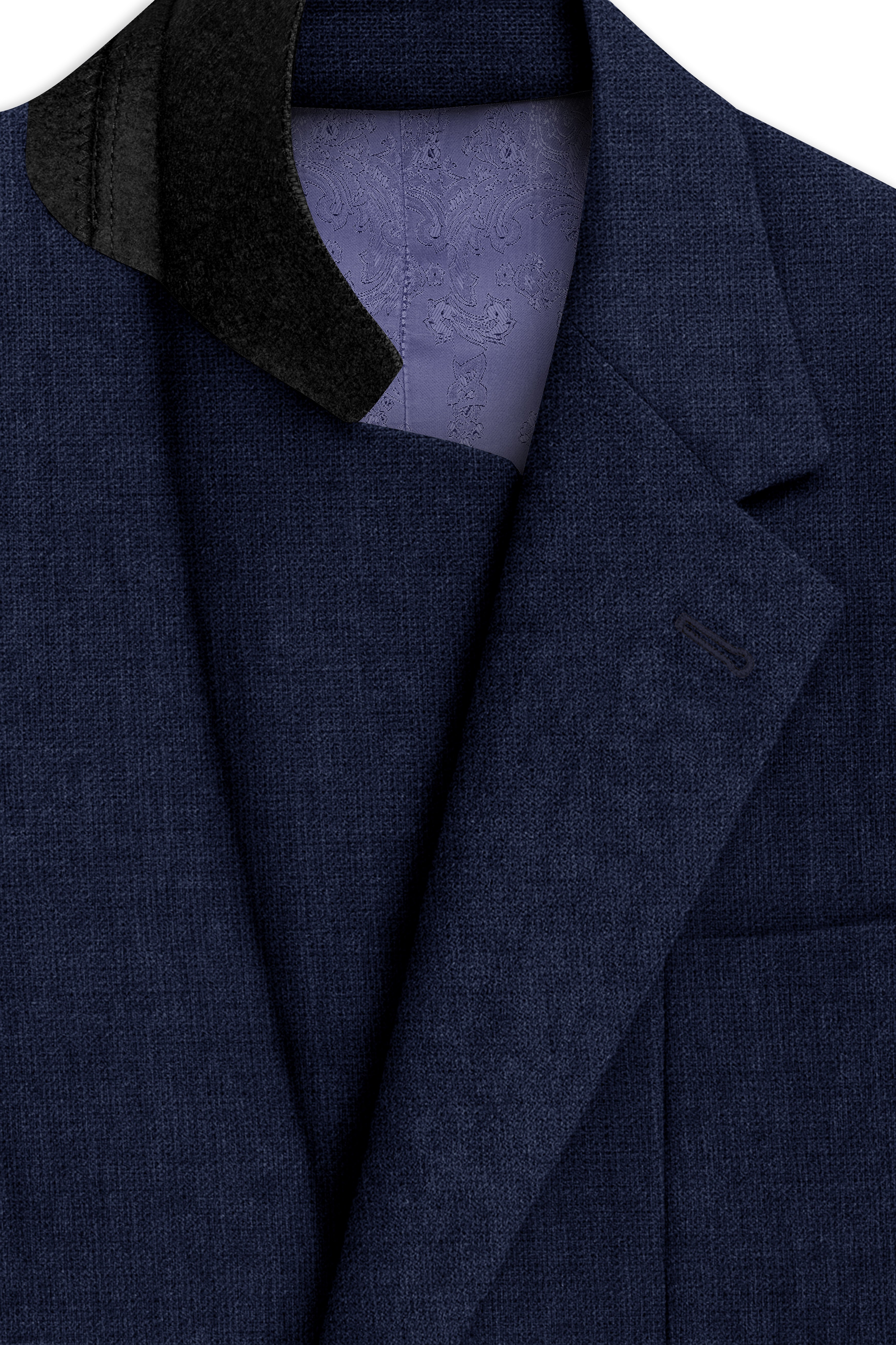 Azurven-Firefly Blue Luxurious Linen Single Breasted Sports Blazer