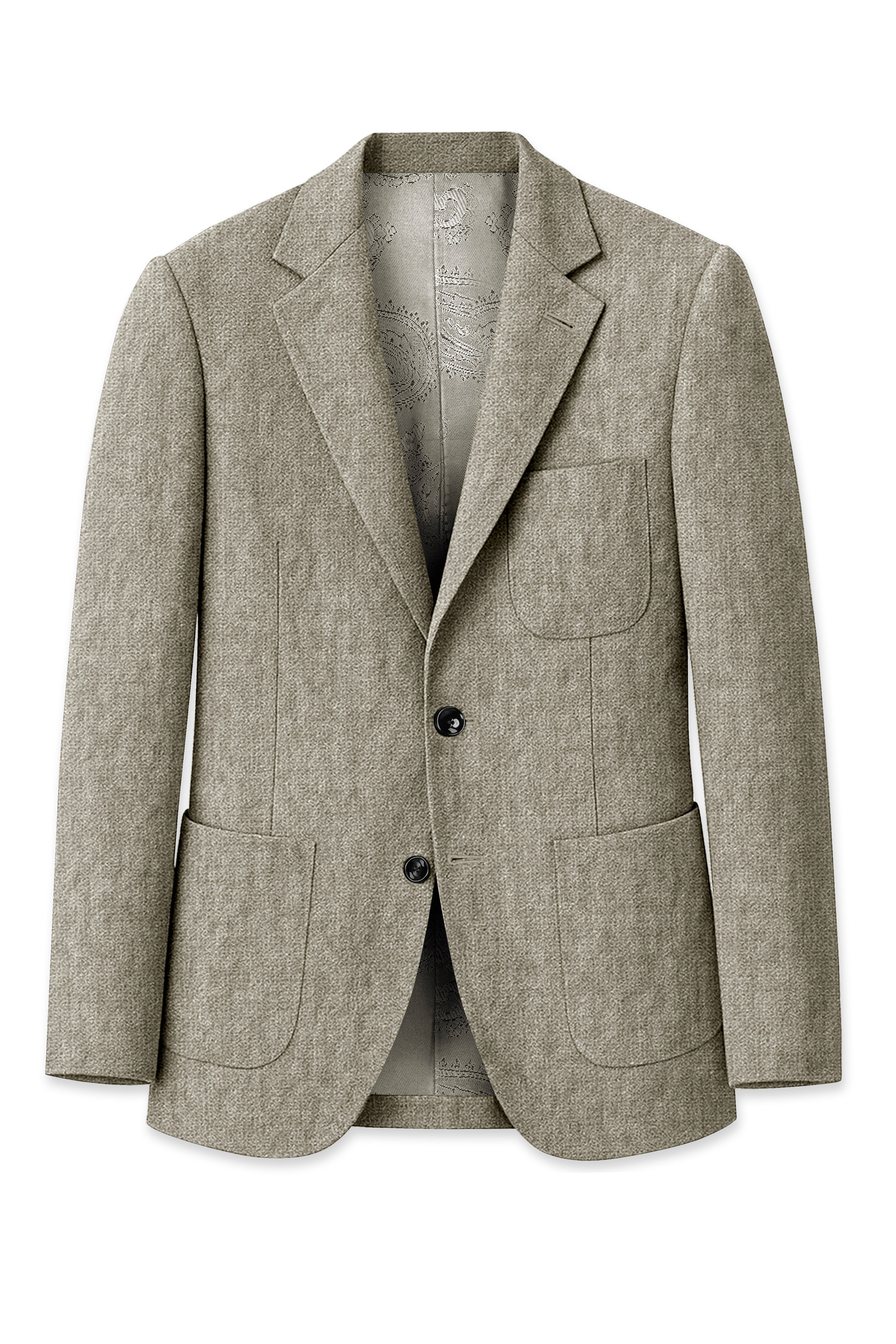 Virenza-Thistle Green Luxurious Linen Single Breasted Sports Blazer