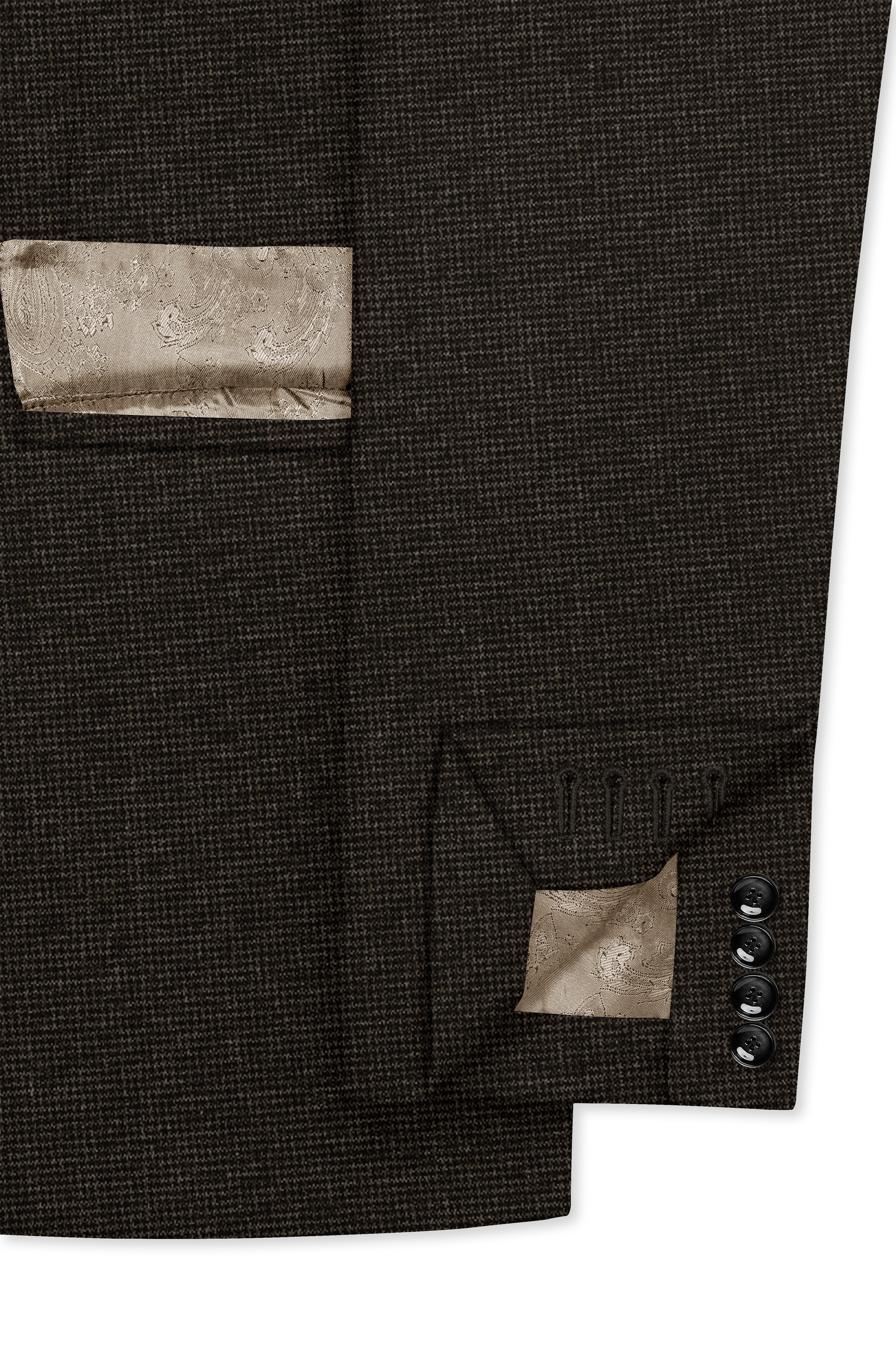 Bistrano-Acadia Brown Textured Wool Rich Single Breasted Blazer