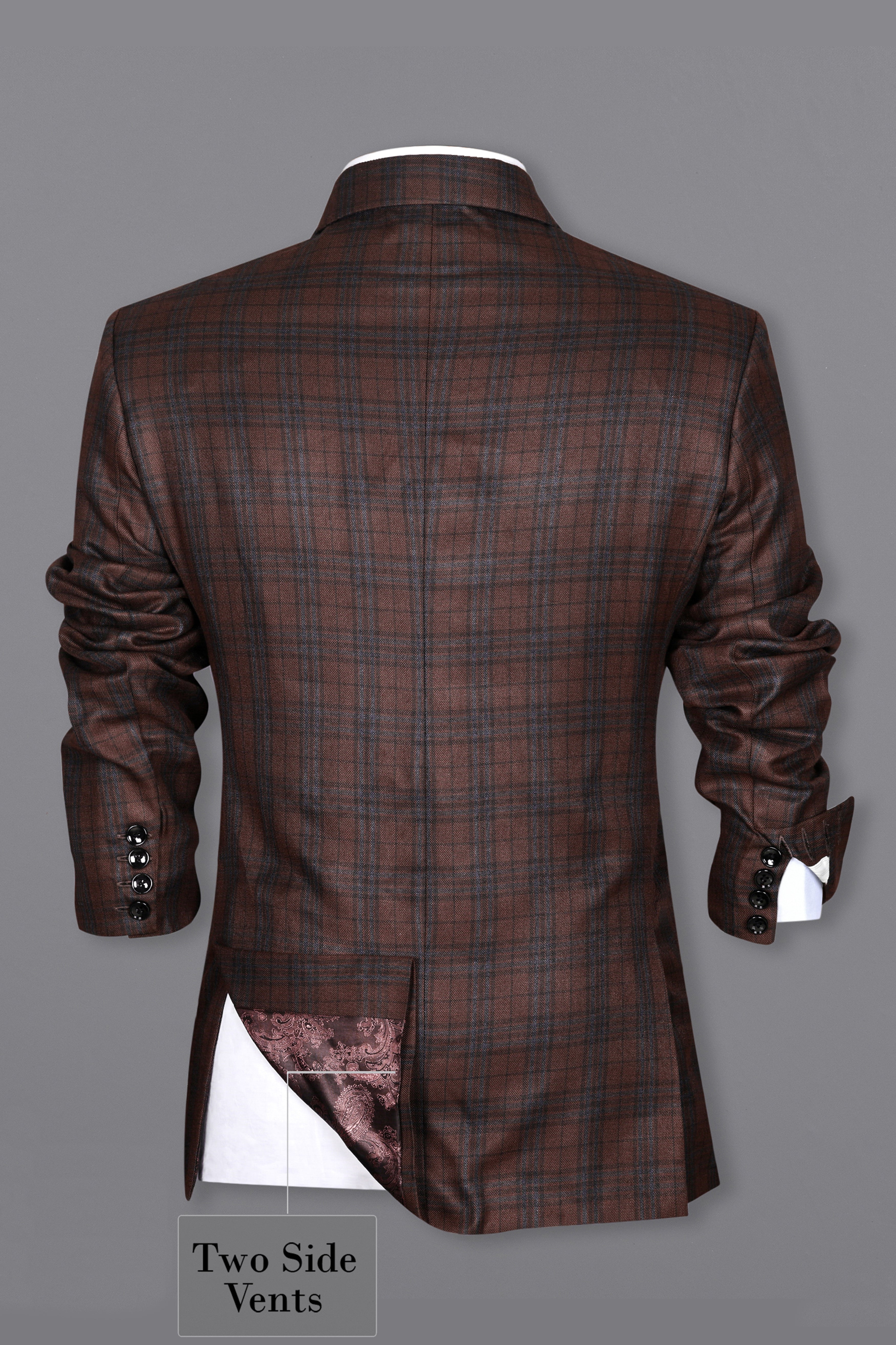 Gingerbread Plaid Wool blend Blazer