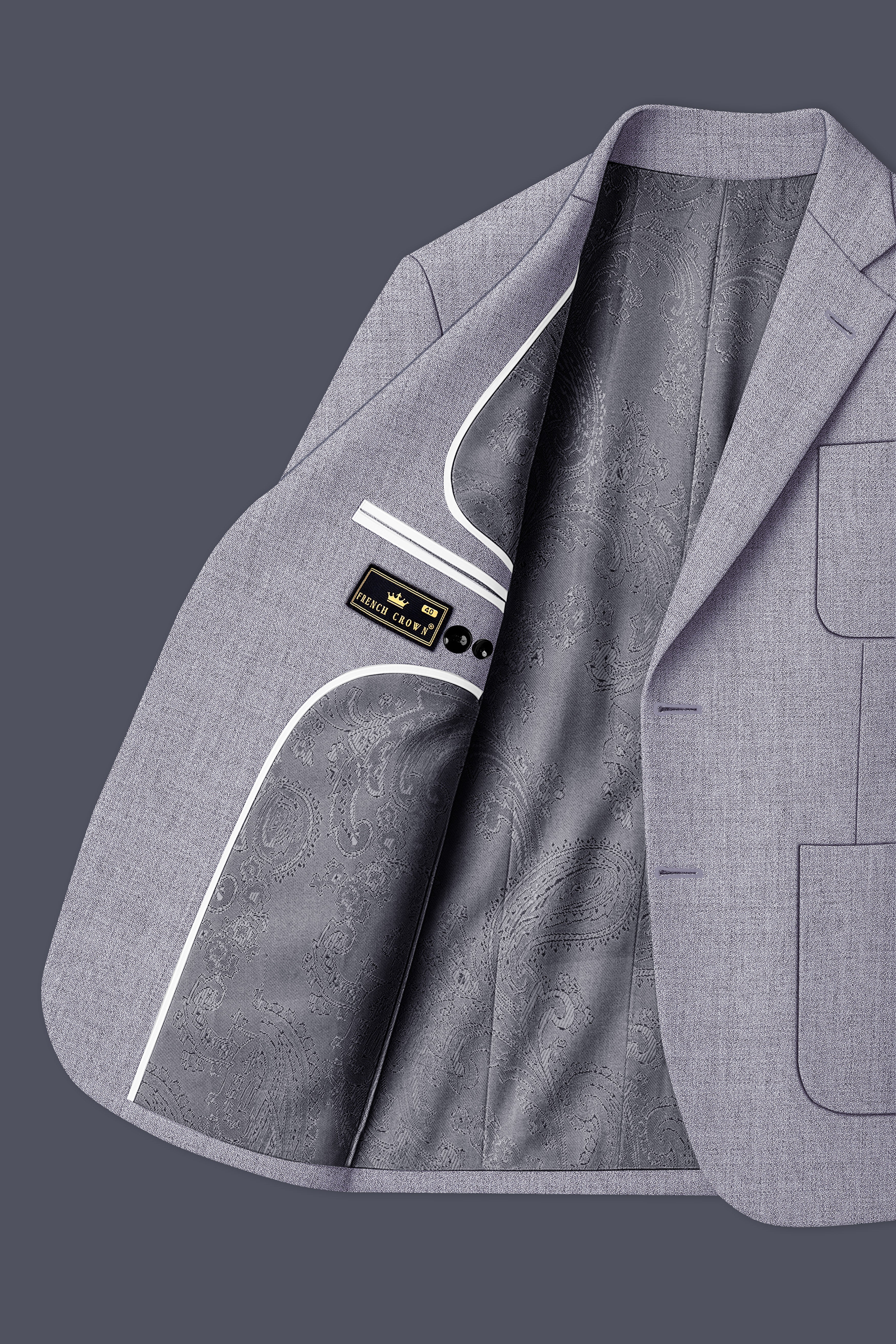 Alpine-Mountain Mist Gray Textured Tweed Single Breasted Sports Blazer