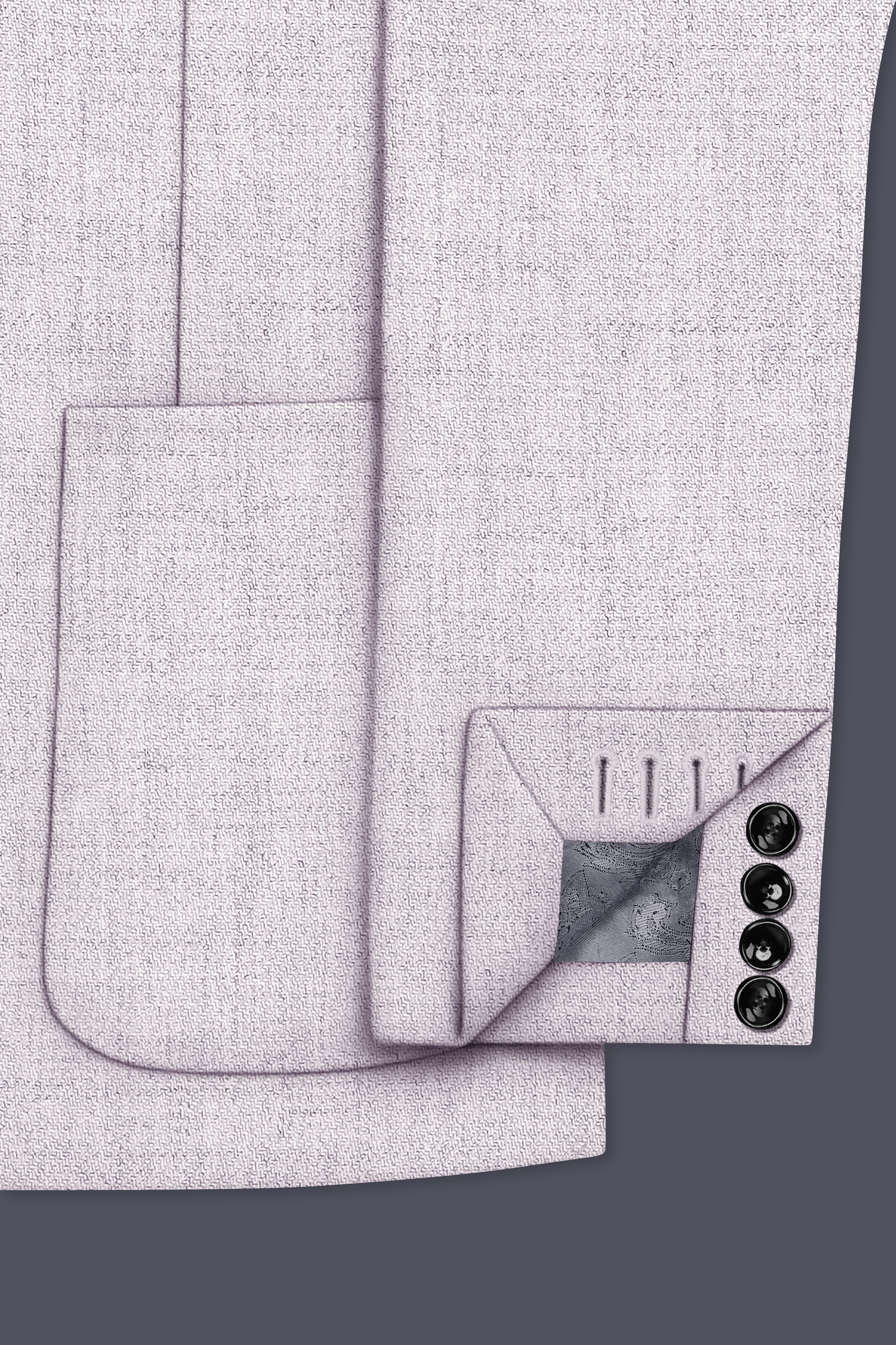 Glacier-Lilac Gray Textured Tweed Single Breasted Sports Blazer