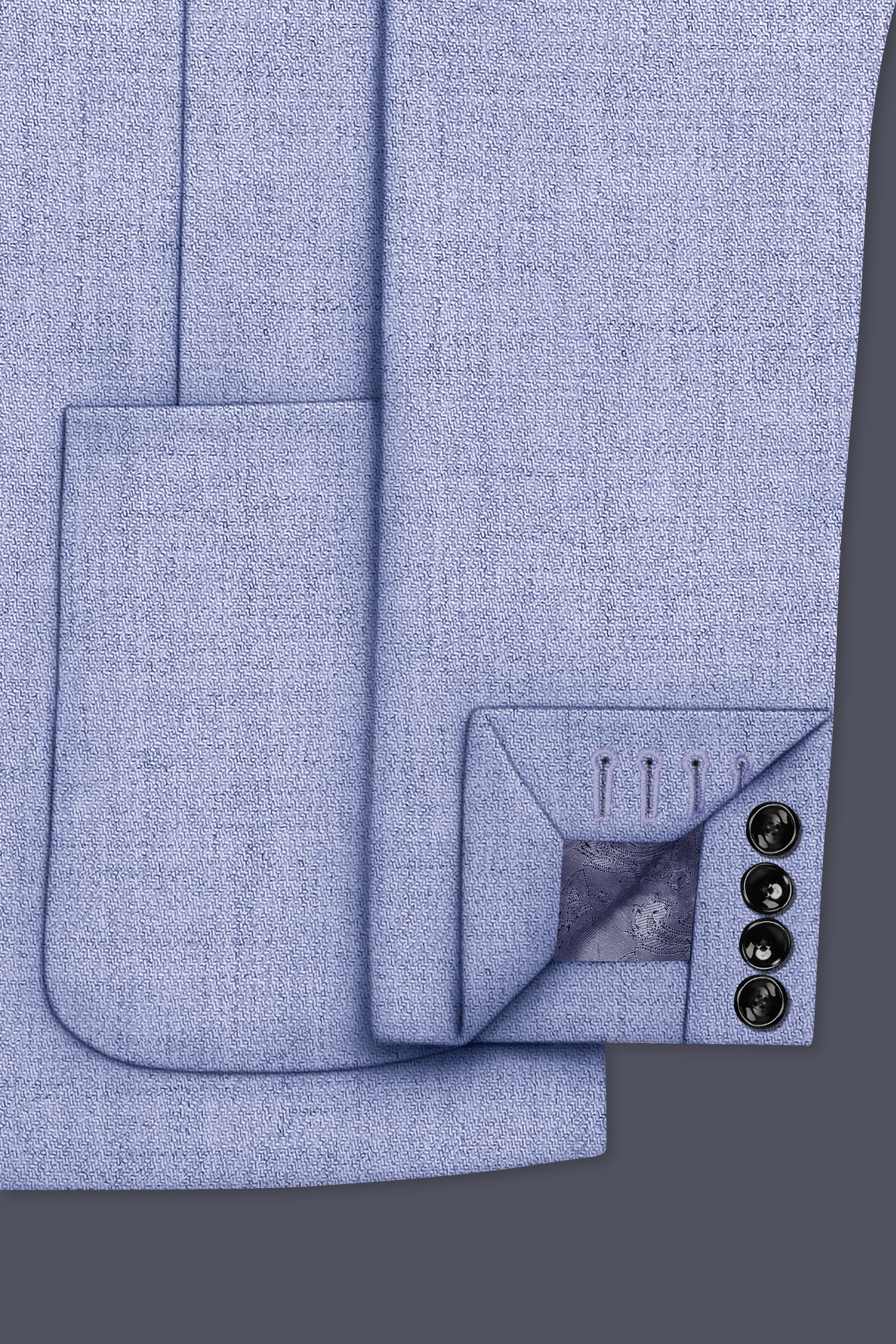 Nordic-Logan Blue Textured Tweed Single Breasted Sports Blazer