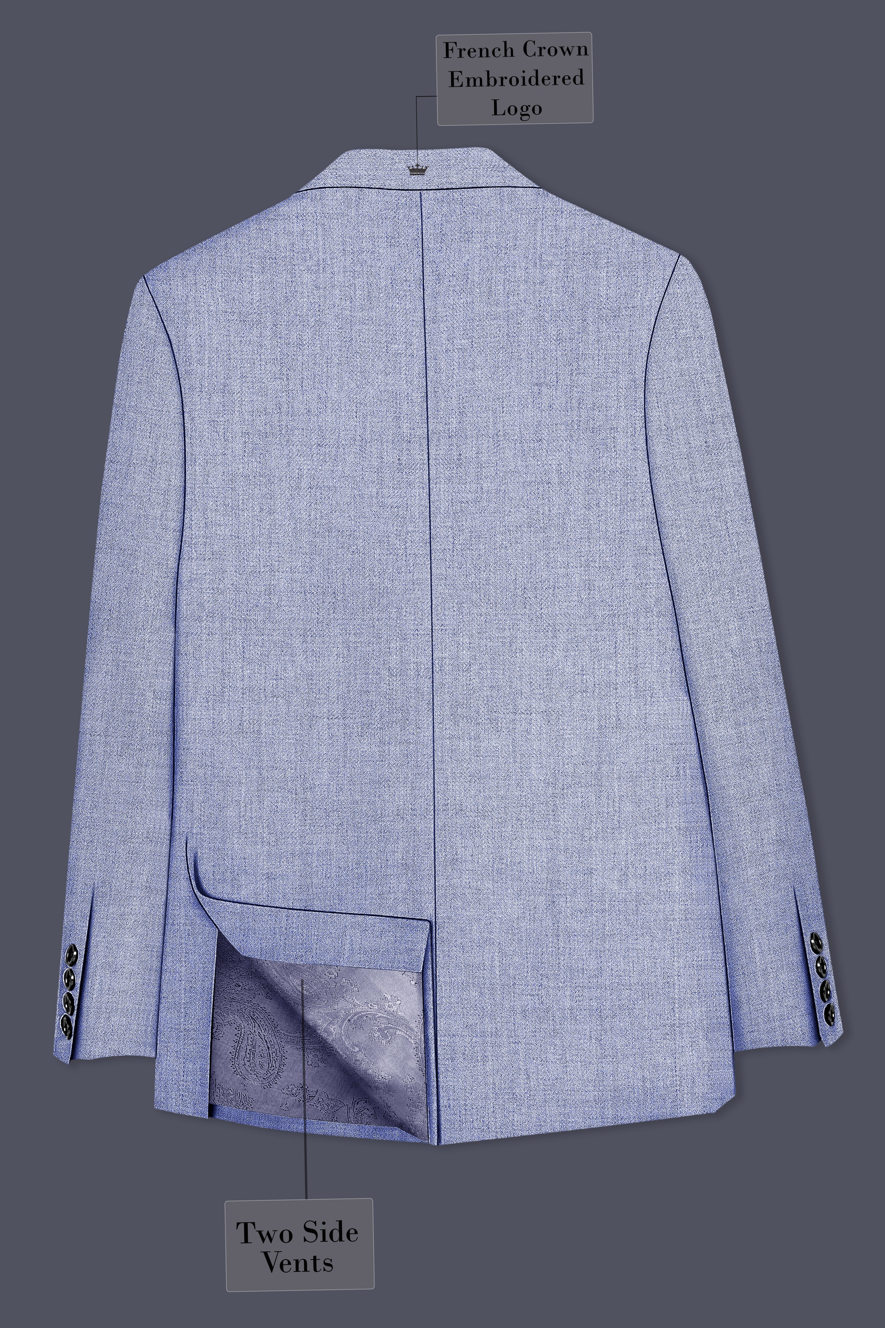 Nordic-Logan Blue Textured Tweed Single Breasted Sports Blazer