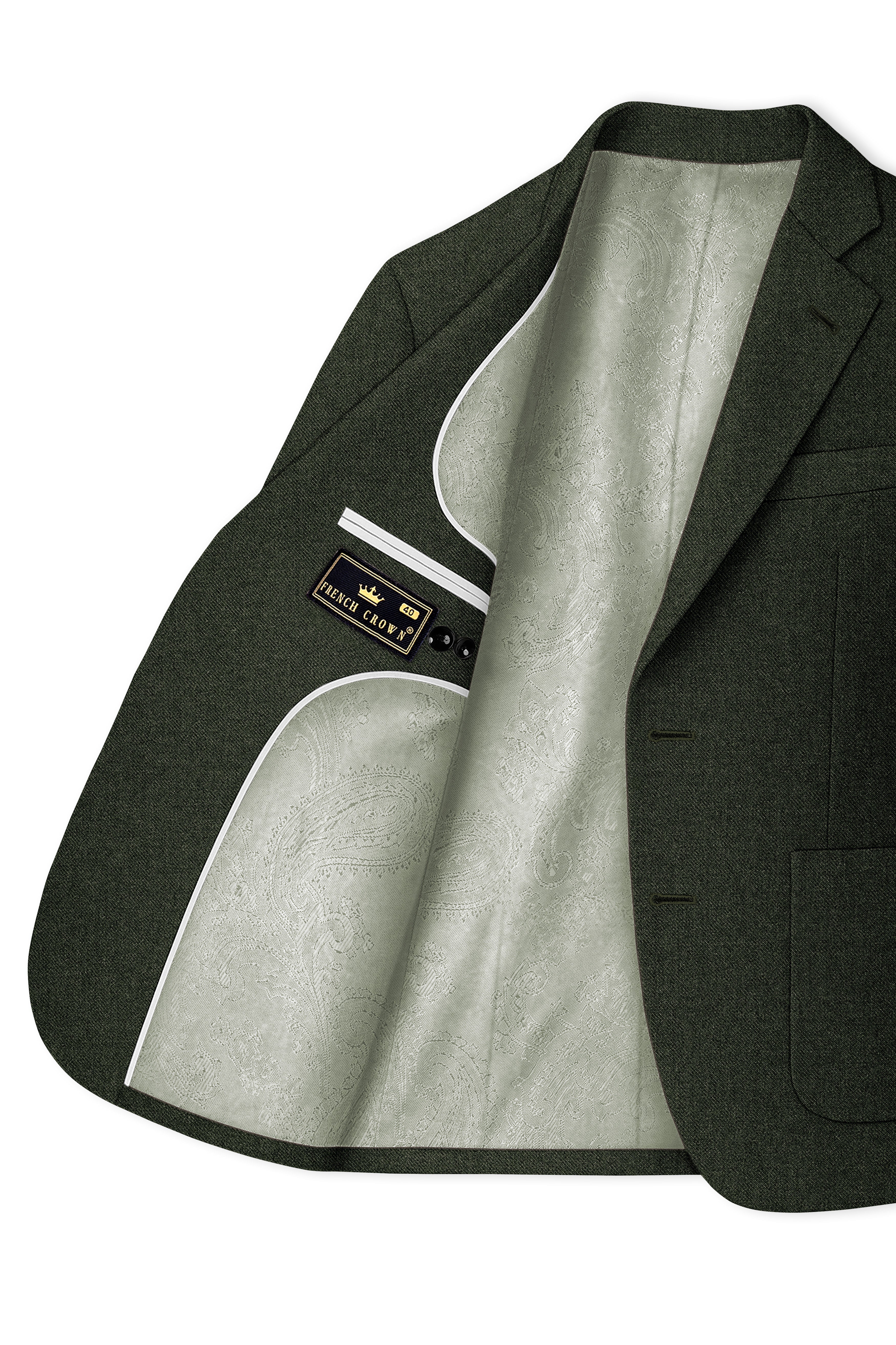 Olvoro-Rifle Green Textured Tweed Single Breasted Sports Blazer