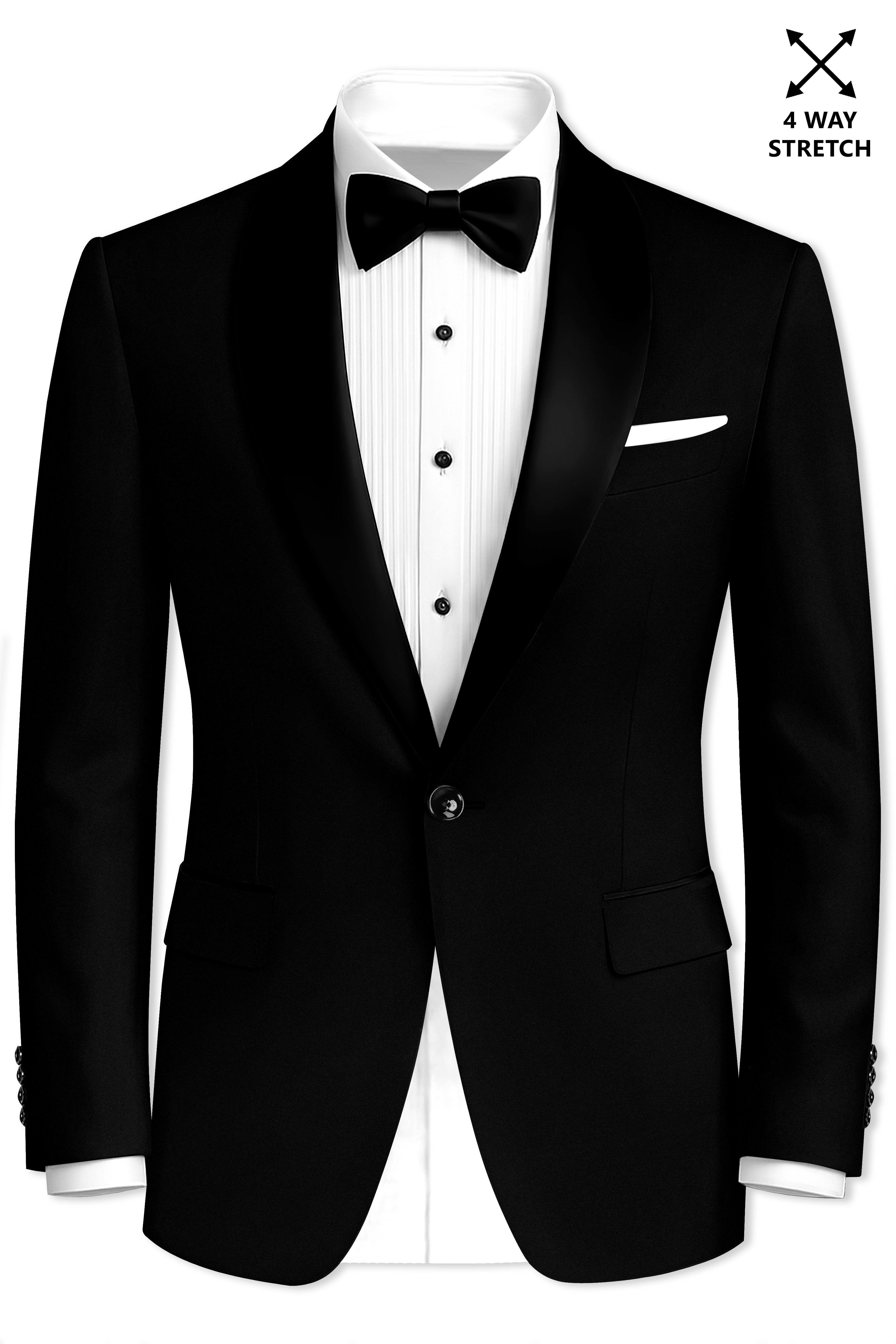 Kuro-Japanese Black 4-Way Stretch Wrinkle-Free Solid Premium Wool