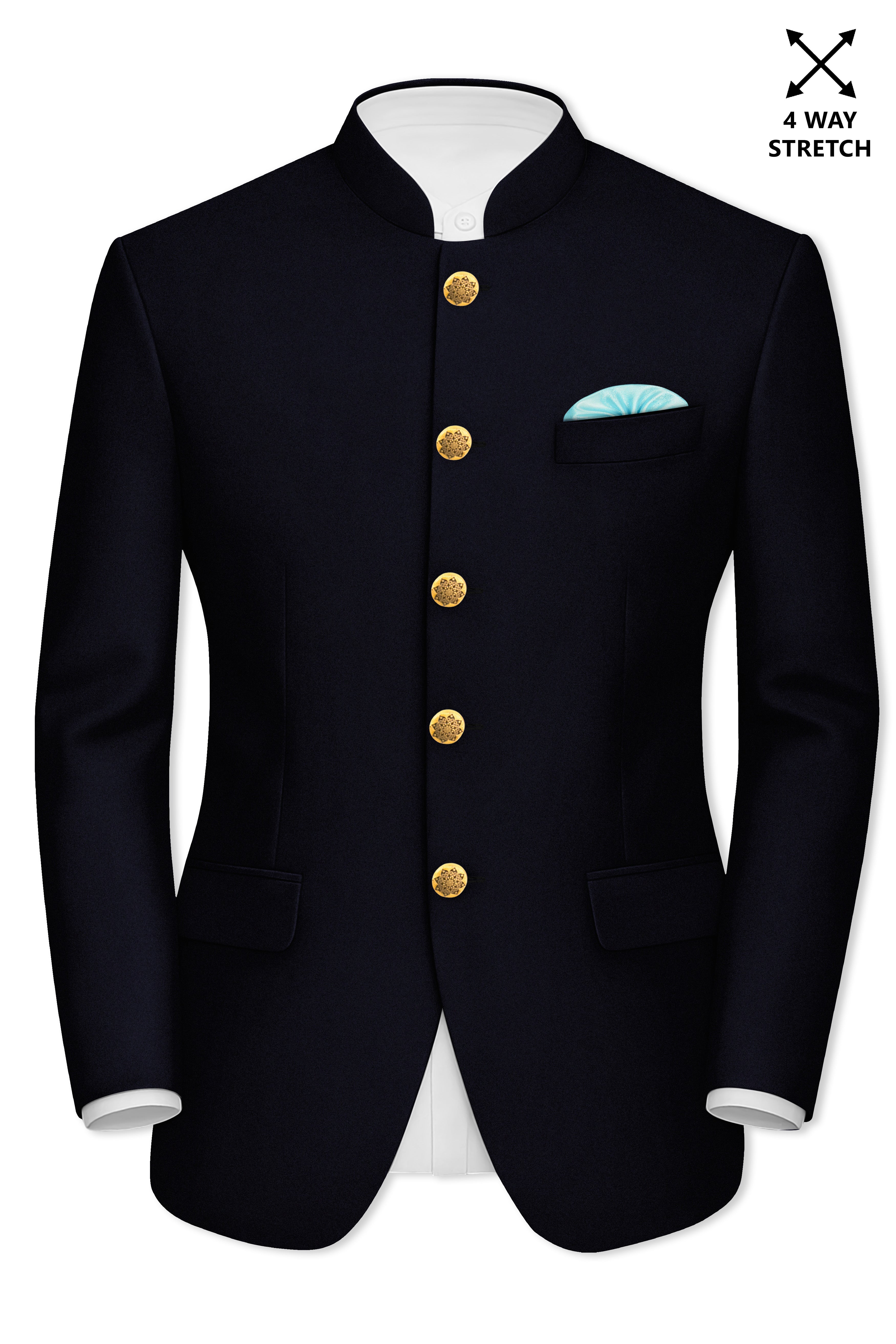 NoriM 　MARKAWARE COMFORT BLAZER Aozora-Japanese Marine Blue 4-Way Stretch Wrinkle-Free Solid