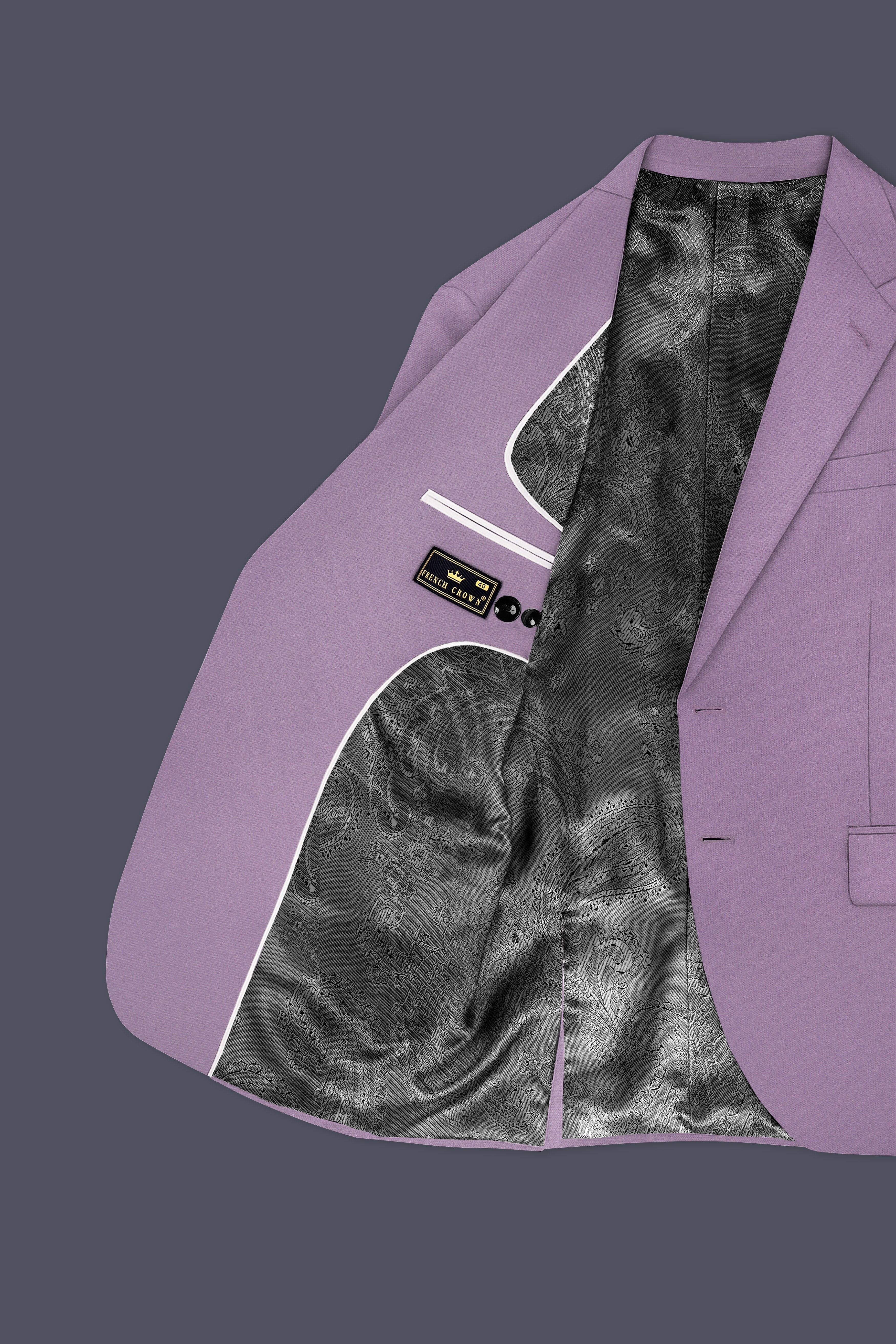 Violeto-Korean Mobster Purple 4-Way Stretch Wool Rich Single Breasted Blazer