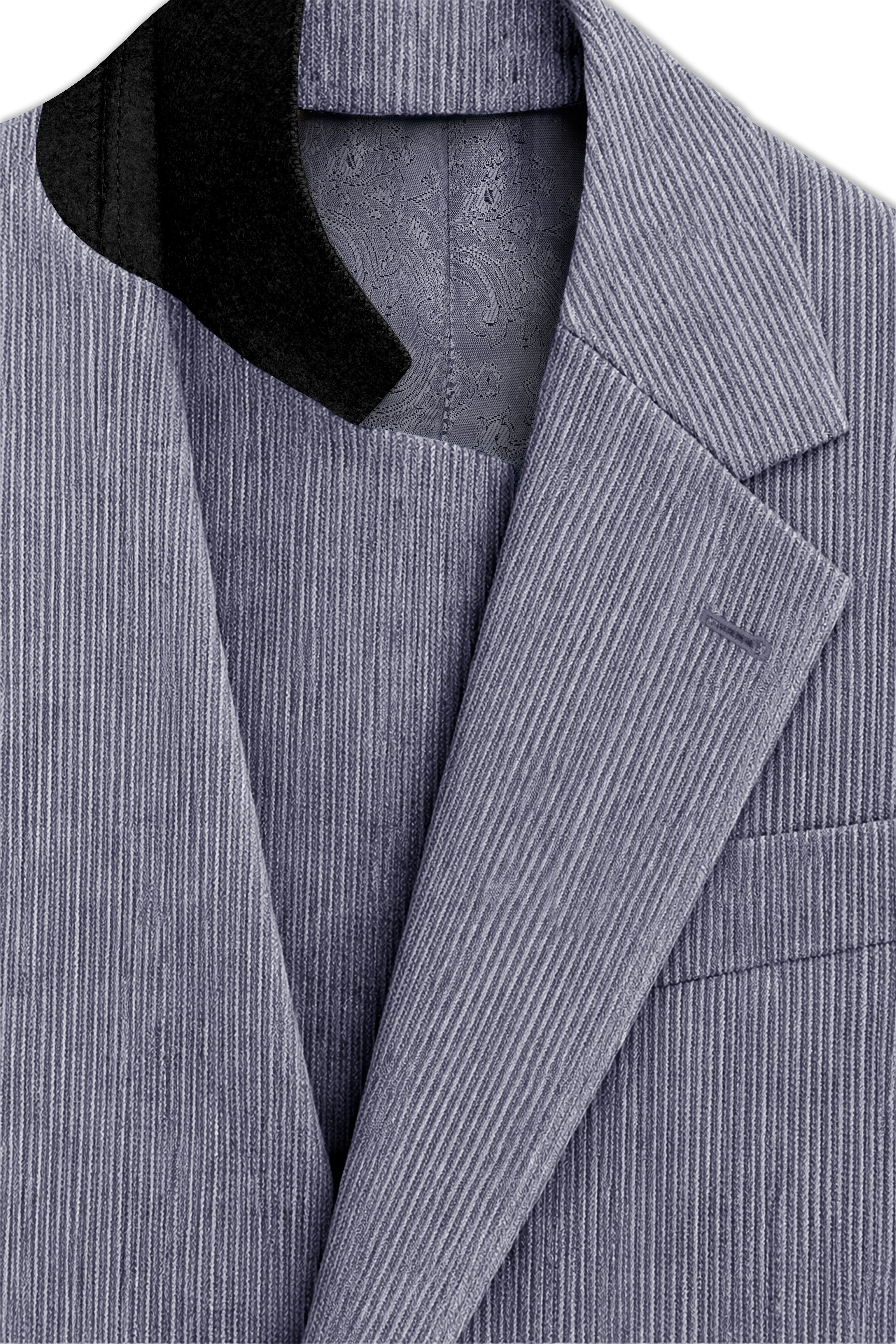 Ribvoro-Topaz Gray Corduroy Premium Single Breasted Sports Blazer