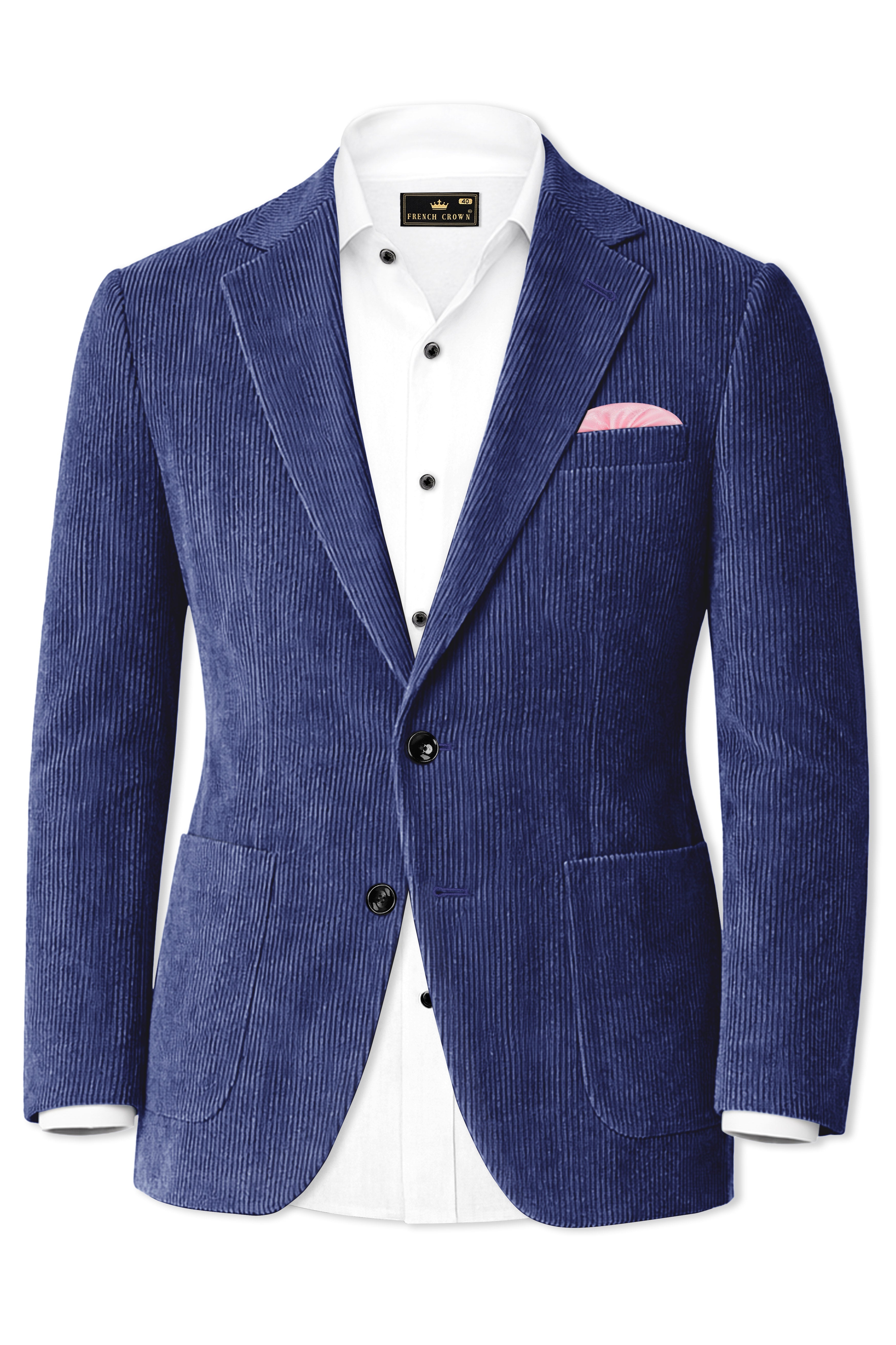Slatzen-Slate Blue Corduroy Premium Single Breasted Sports Blazer