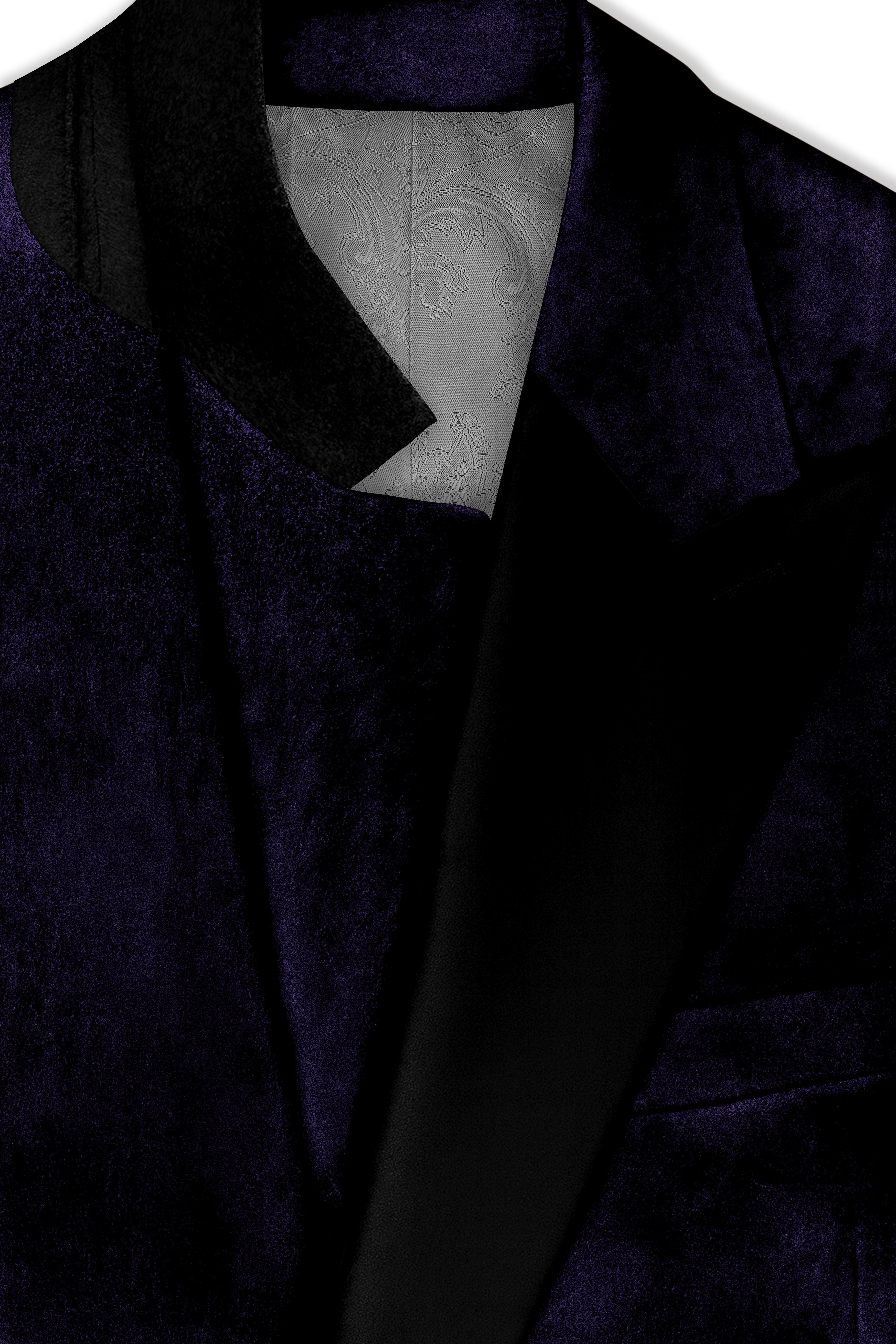 Majesty-Affair Royal Purple Velvet Peak Lapel Tuxedo Blazer