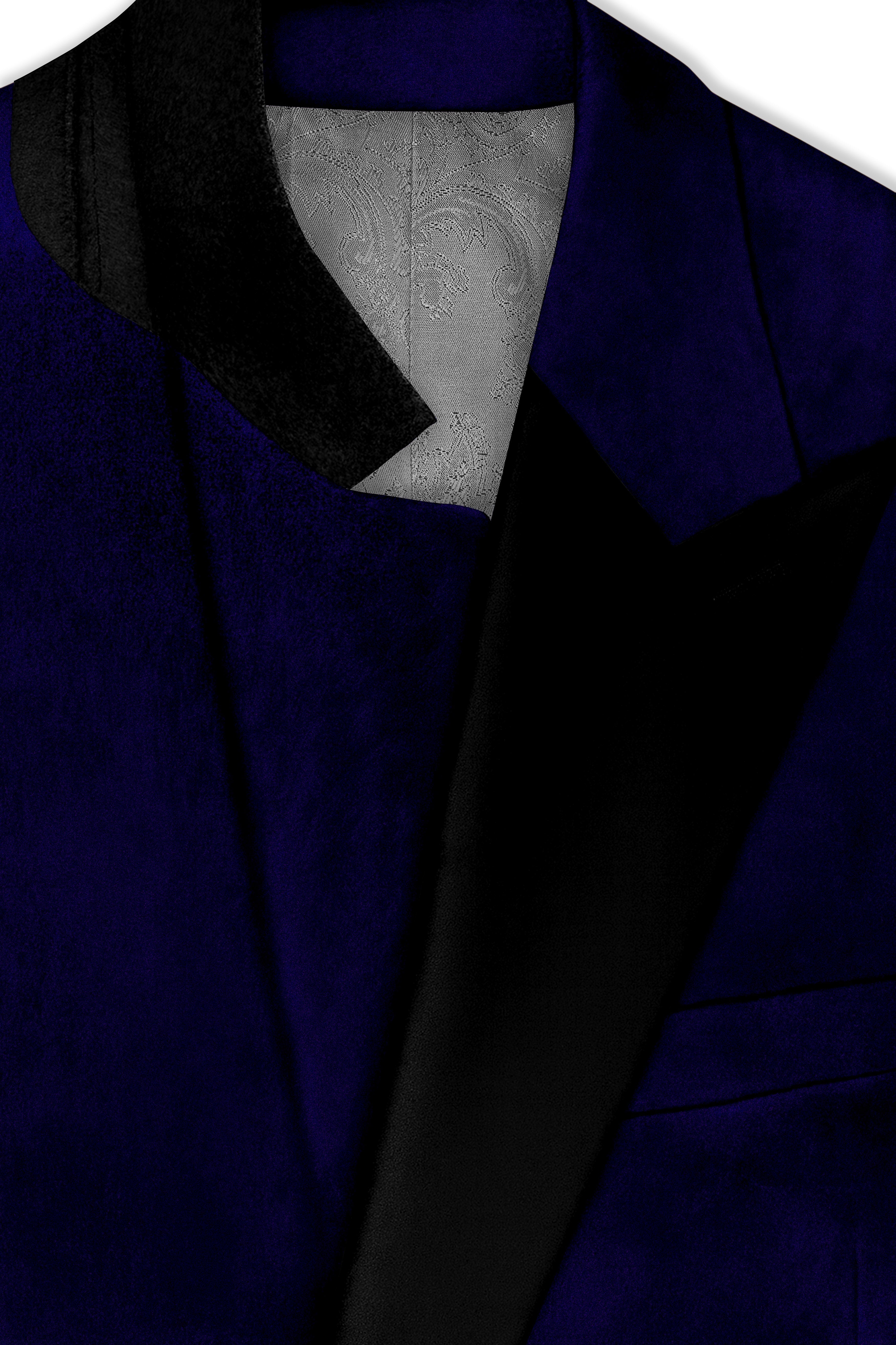 Aether-Stratos Blue Velvet Peak Lapel Tuxedo Blazer