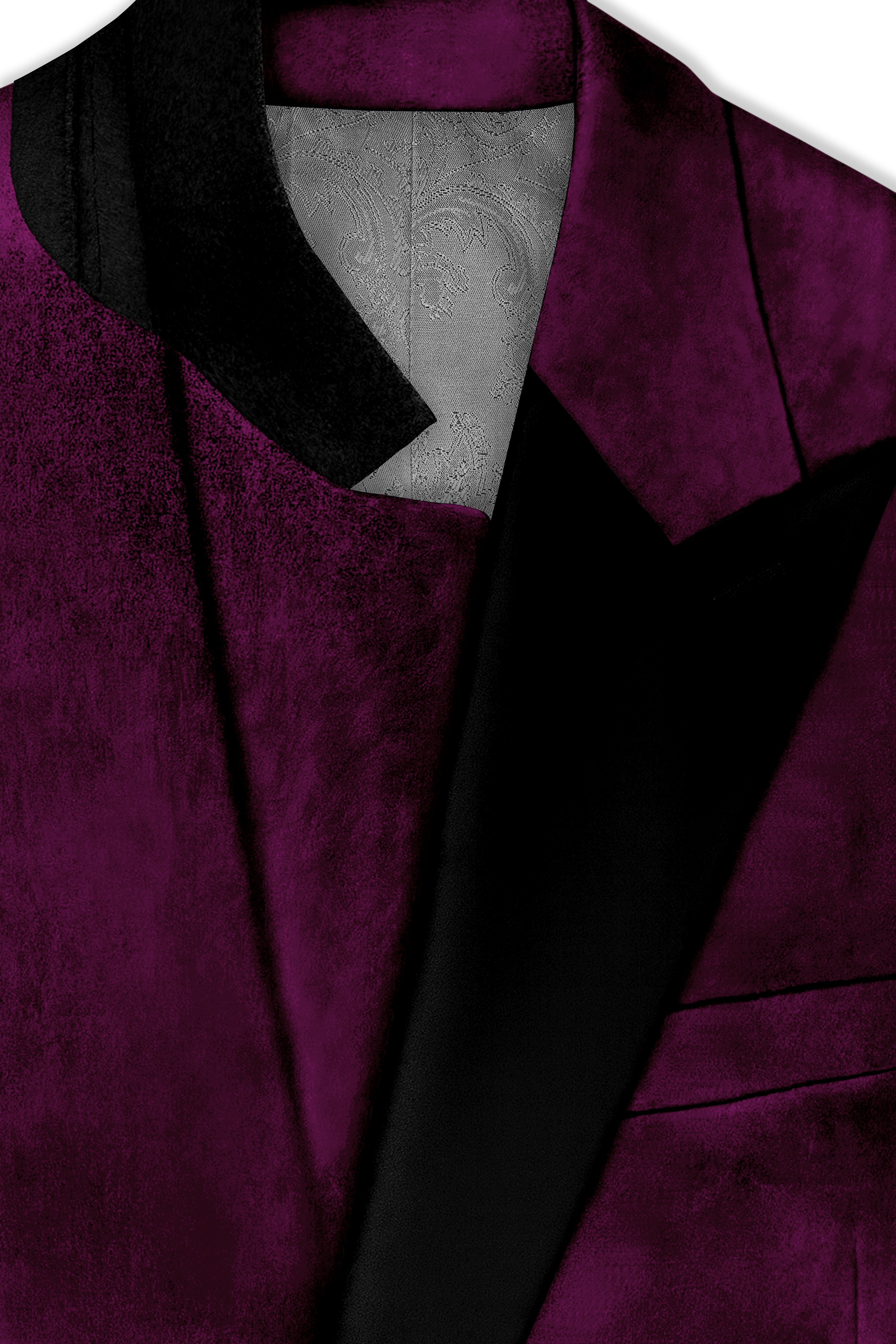 Corale-Tamarind Pink Velvet Peak Lapel Tuxedo Blazer
