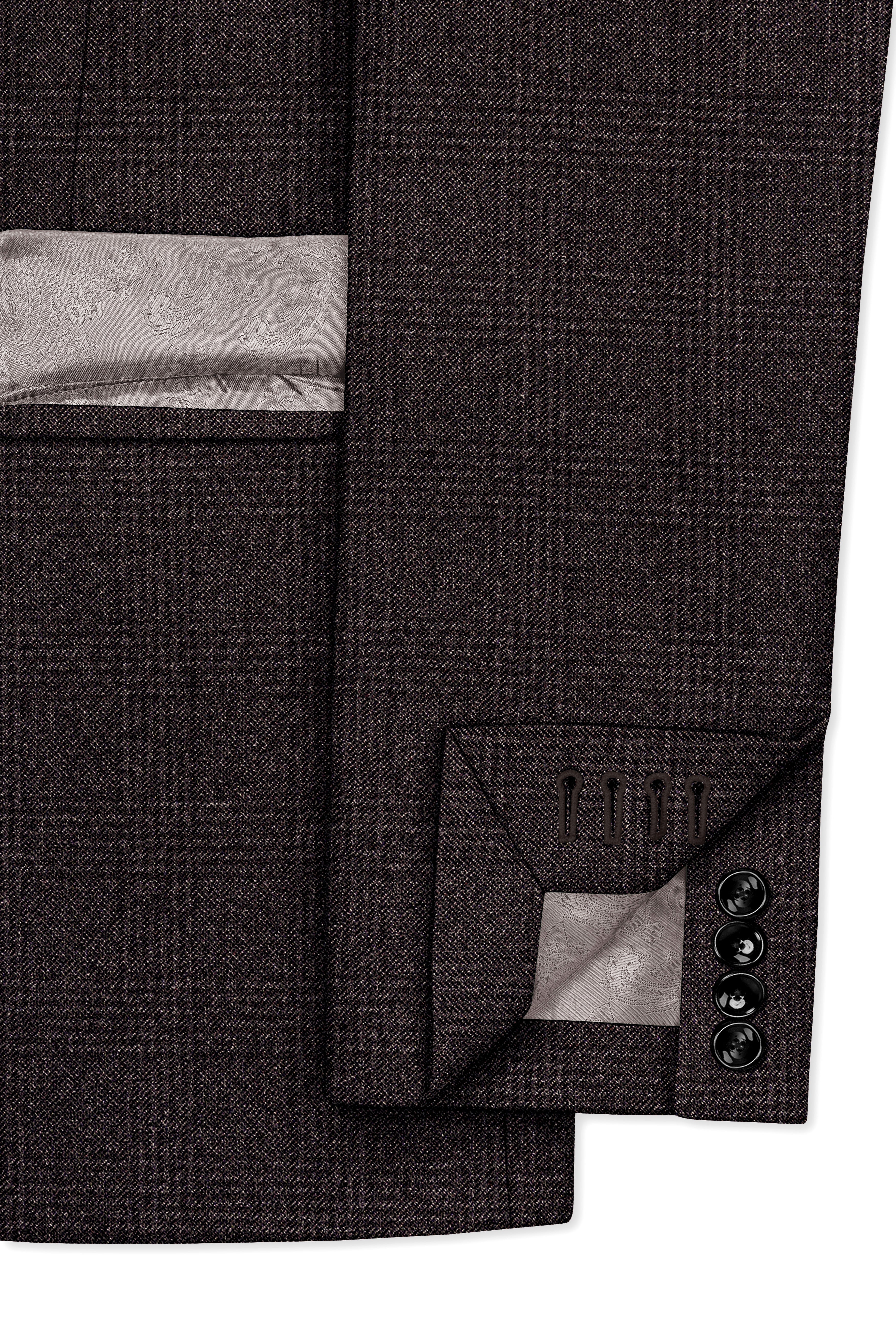 Bruno-Chicago Brown Wales Plaid Tweed Double Breasted Blazers
