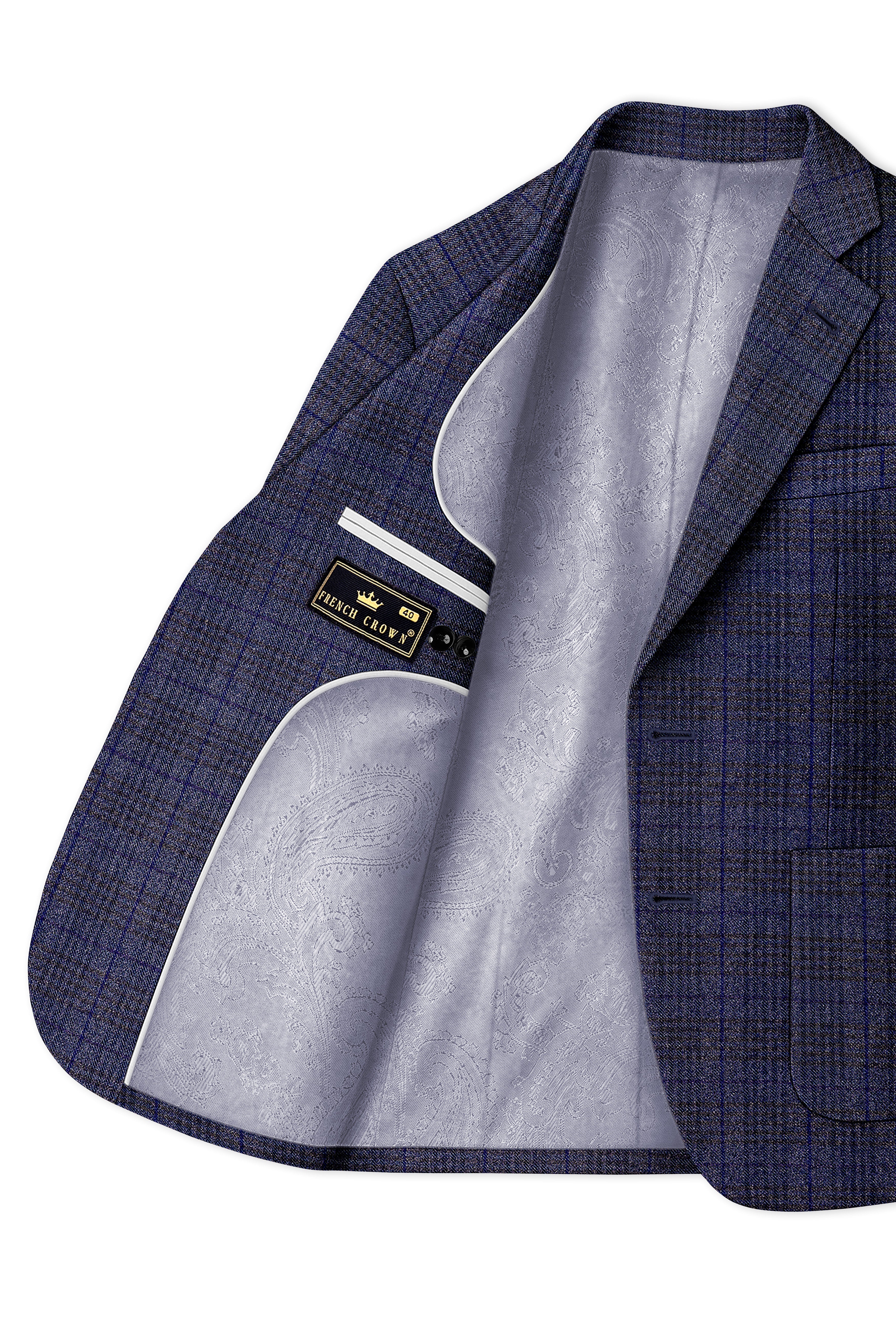 Horizon-Martinique Blue windowpane Tweed Single Breasted Sports Blazers