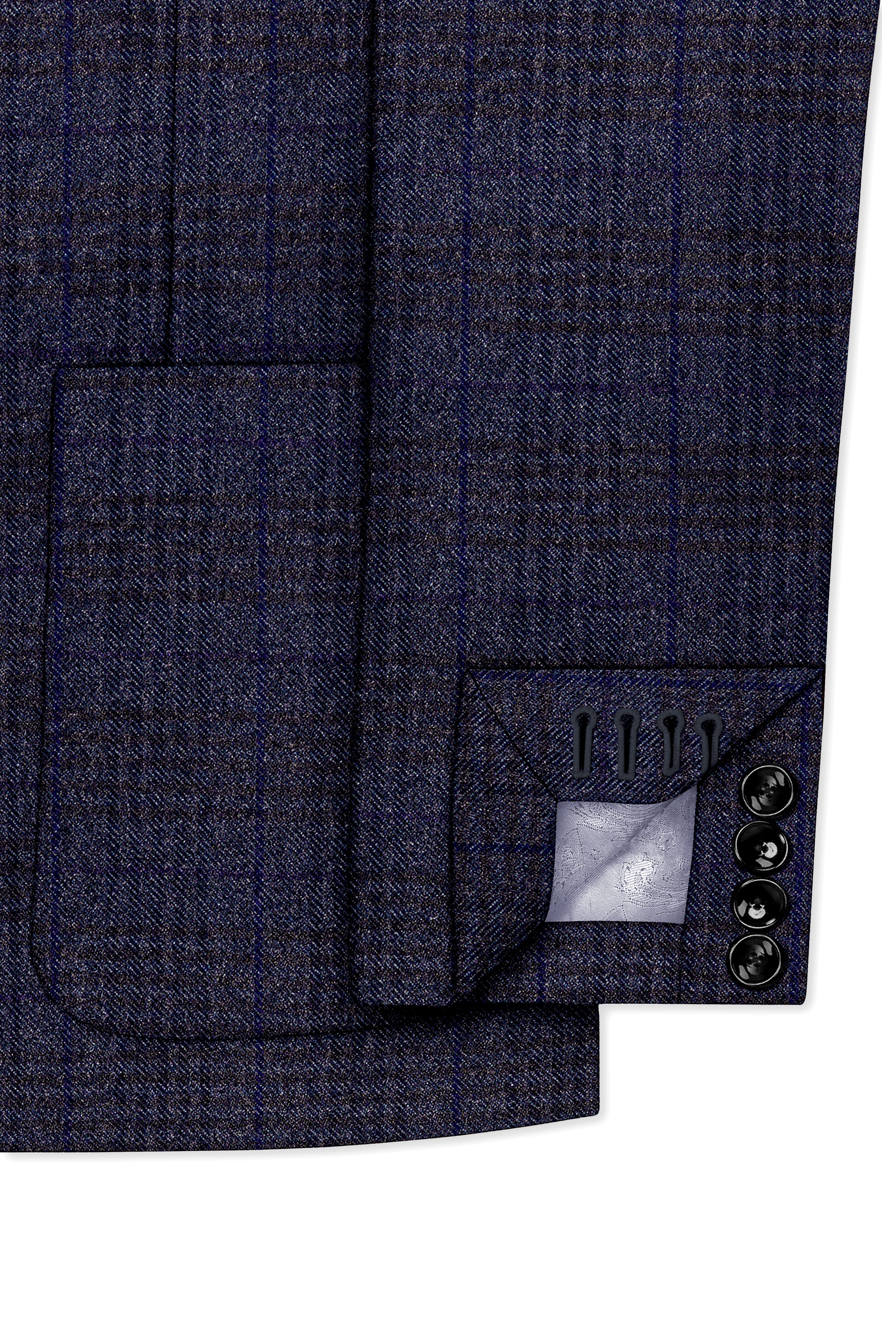 Horizon-Martinique Blue windowpane Tweed Single Breasted Sports Blazers