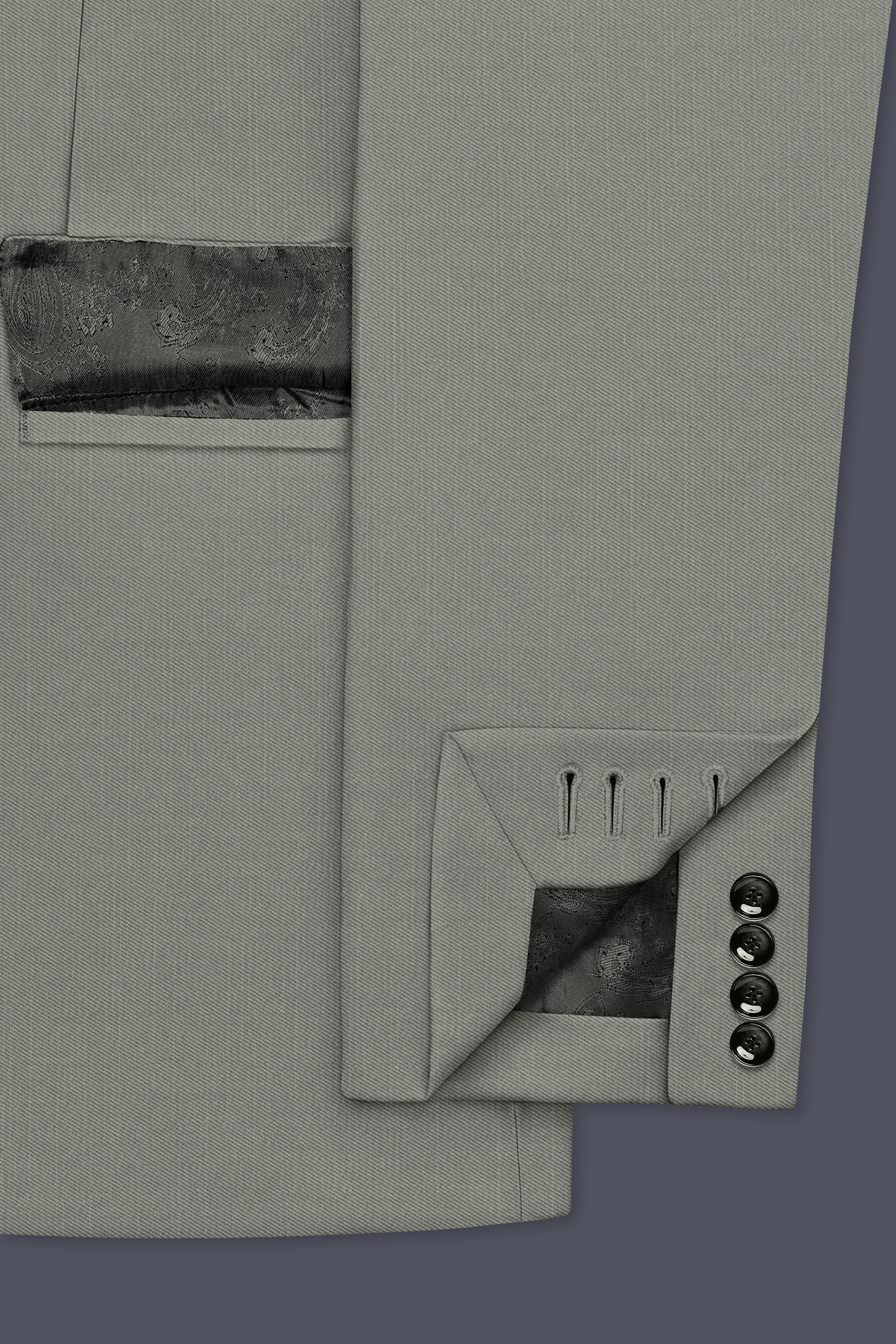 Verdure-Sage Green Wool Rich Single Breasted Slight Stretch Blazers