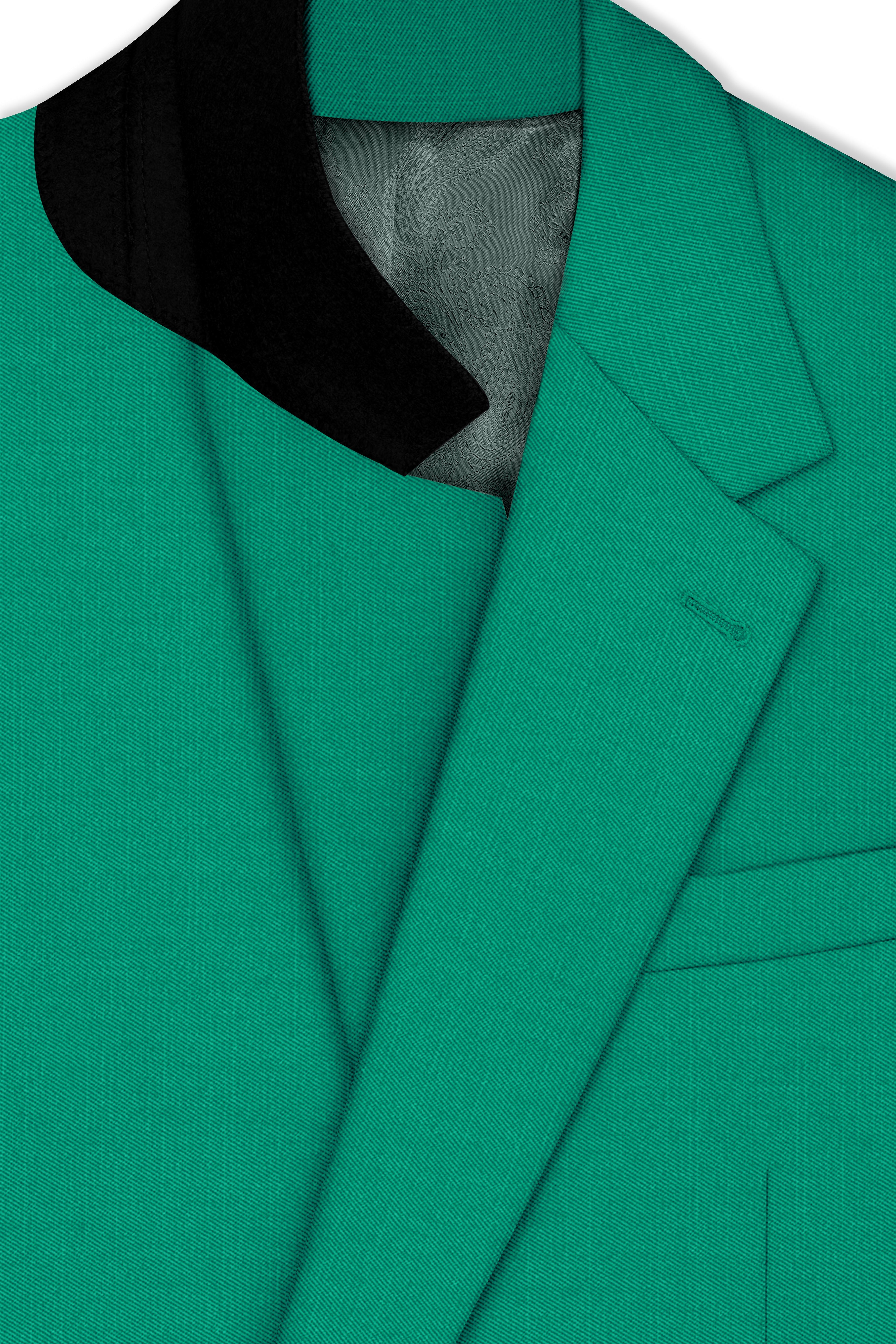 Emerald-Tropical Green Wool Rich Slight Stretch Single Breasted Blazer