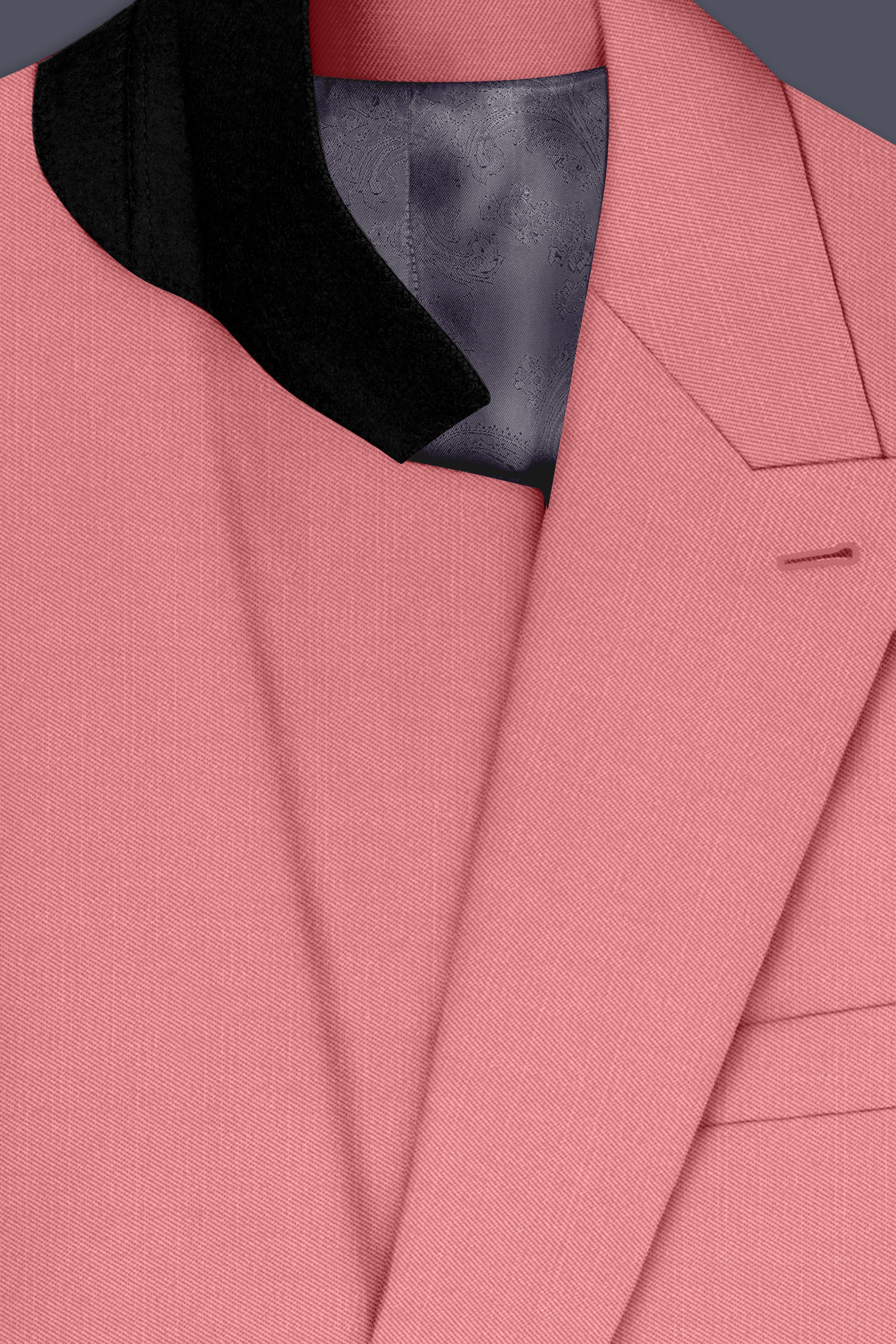 Solaro-Coral Orange Wool Rich Slight Stretch Double Breasted Blazer