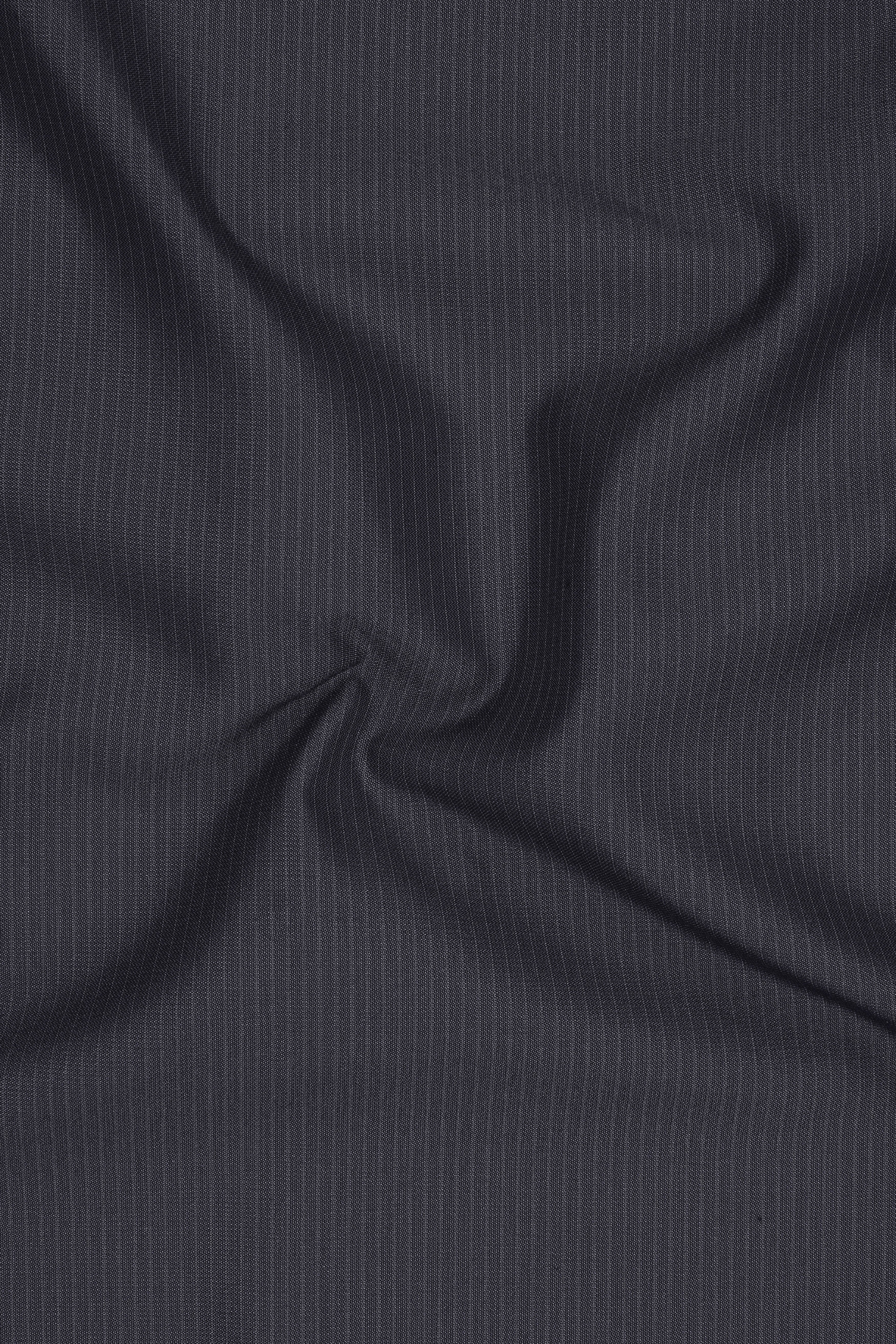 Monvex-Tuna Gray Pencil Striped Wool Rich Slight Stretch Double Breasted Blazer