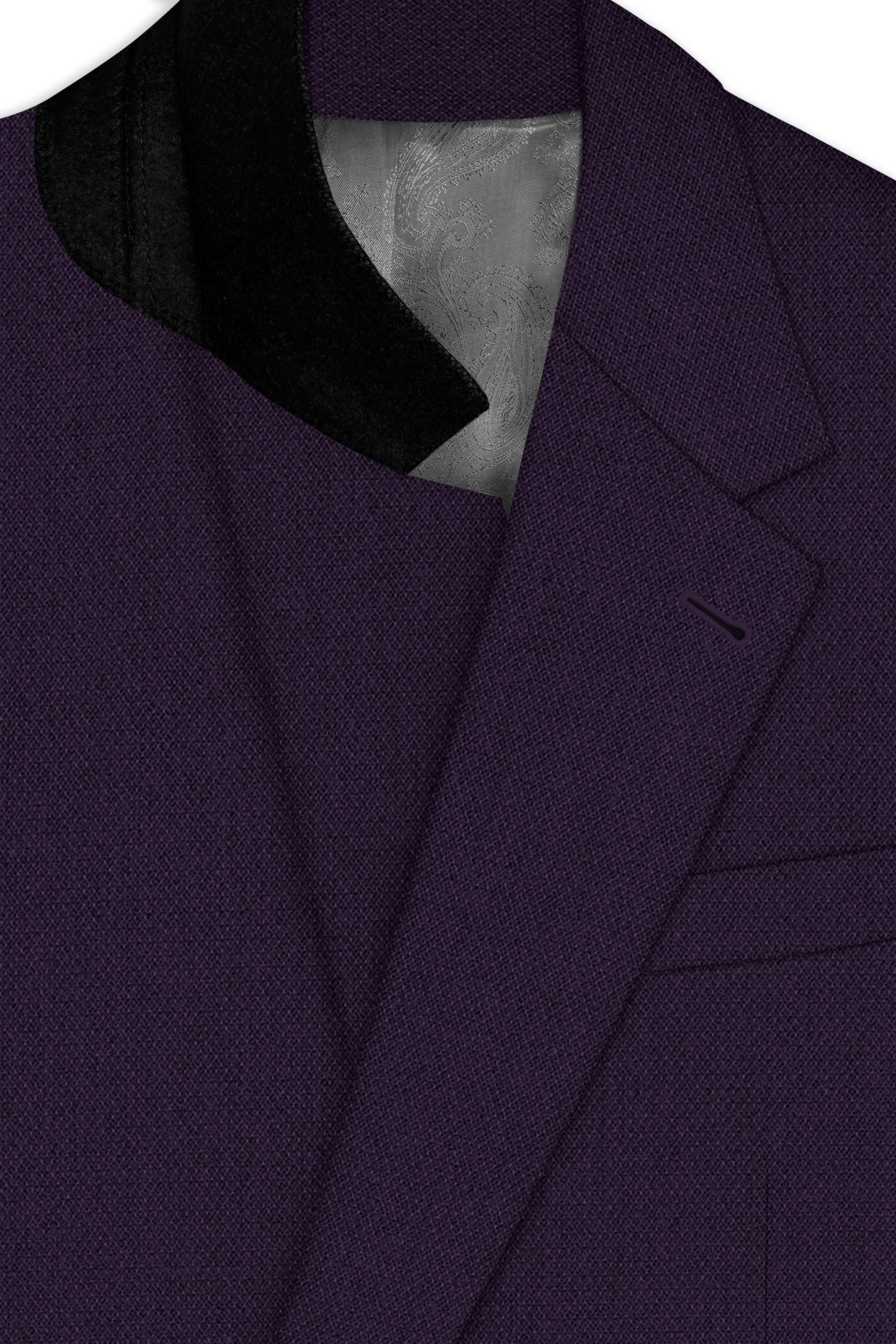 Opulent-Bastille Purple Diamond Textured Wool Rich Slight Stretch Single Breasted Blazer